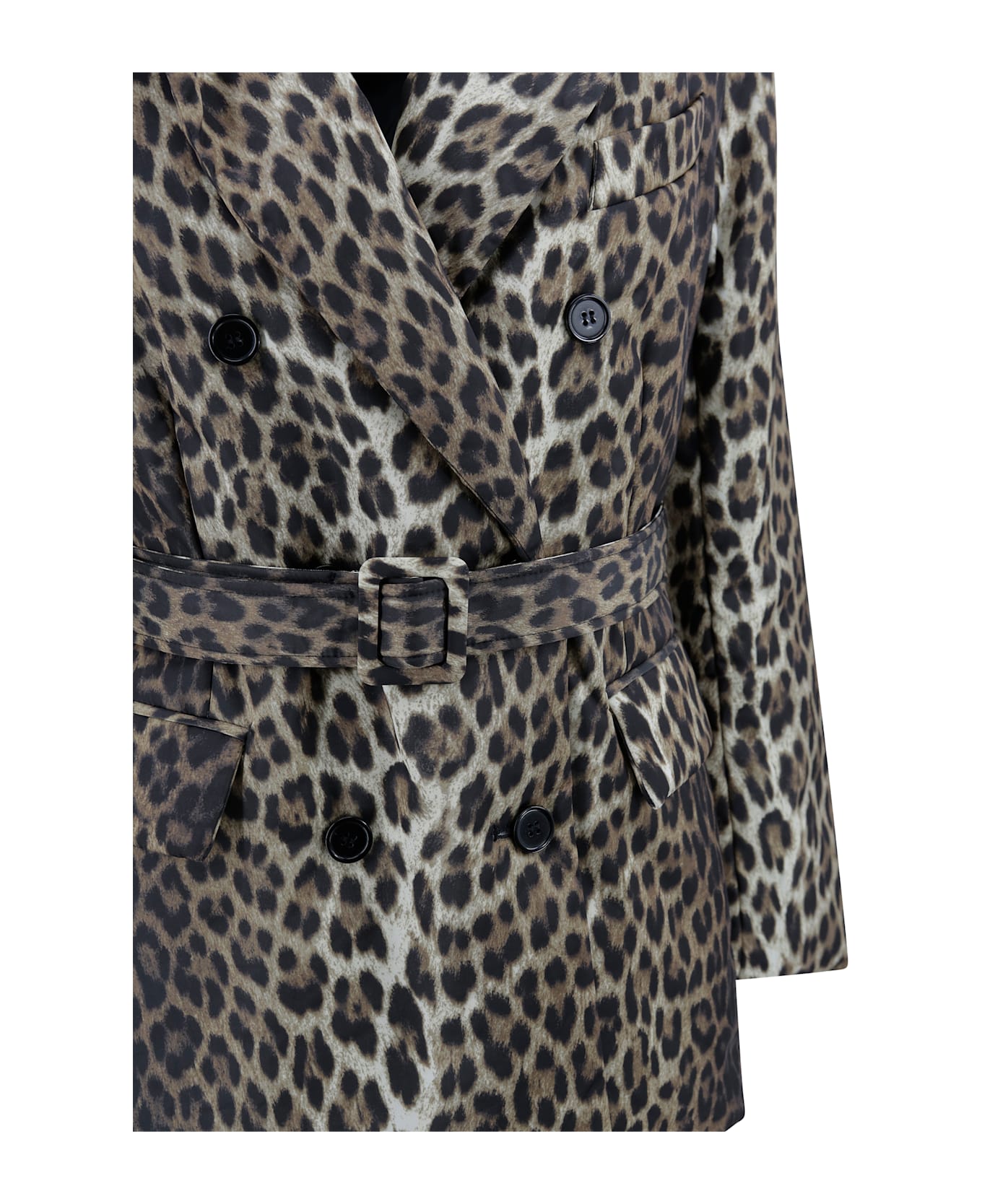 Parosh Double-breasted Spotted Coat - Brown