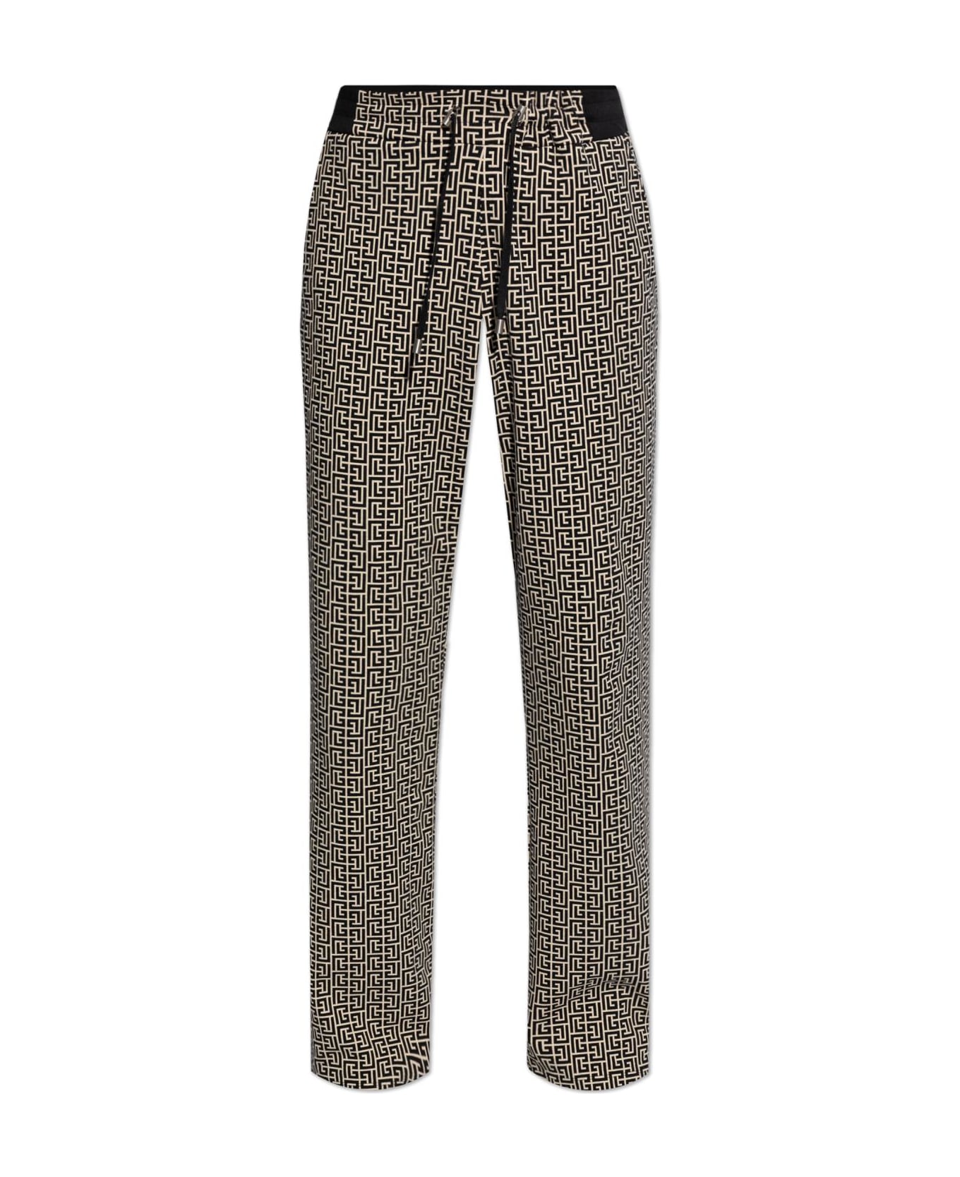 Balmain Sweatpants With Monogram - Nero