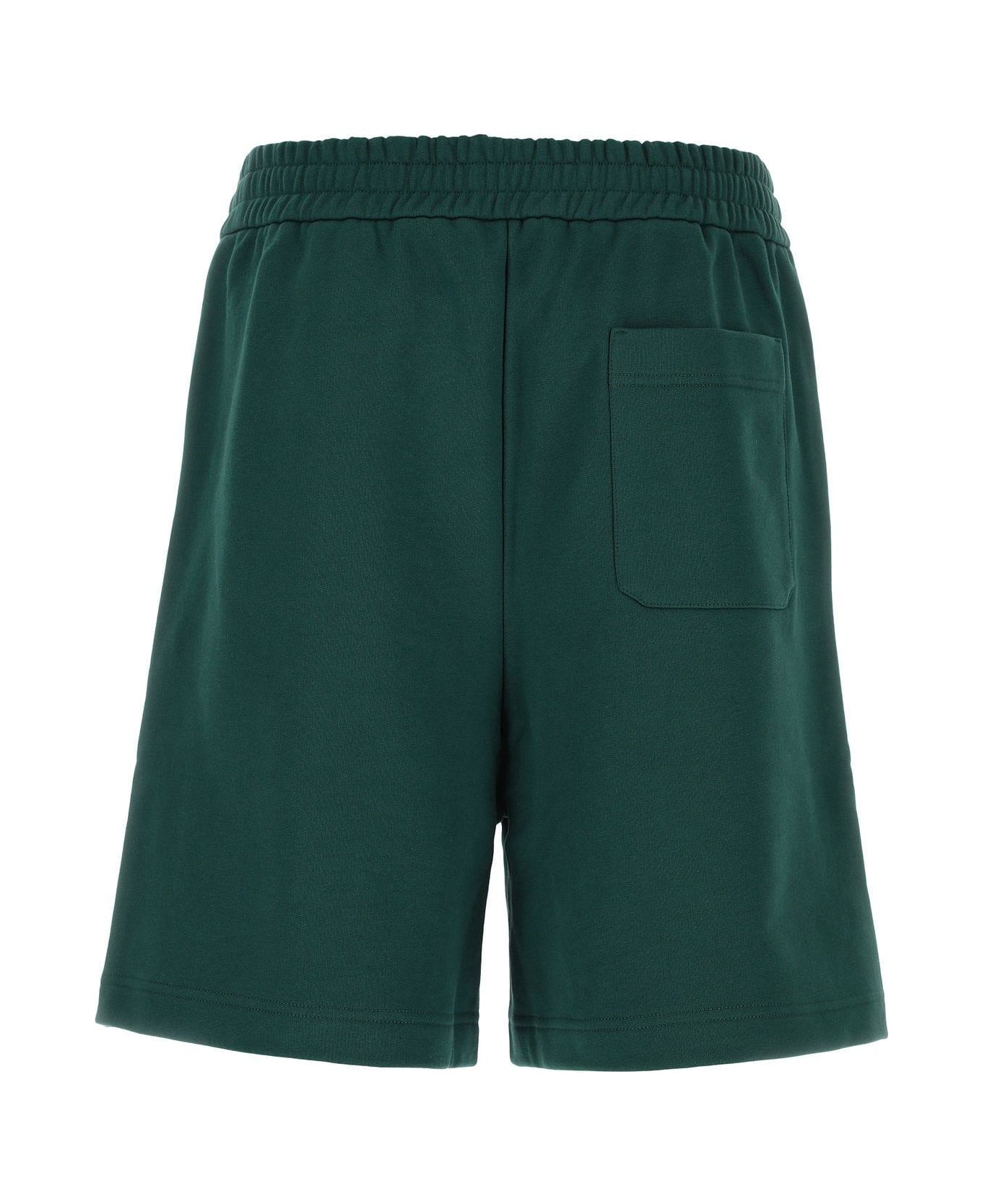 Valentino Bottle Green Cotton Bermuda Shorts - Green