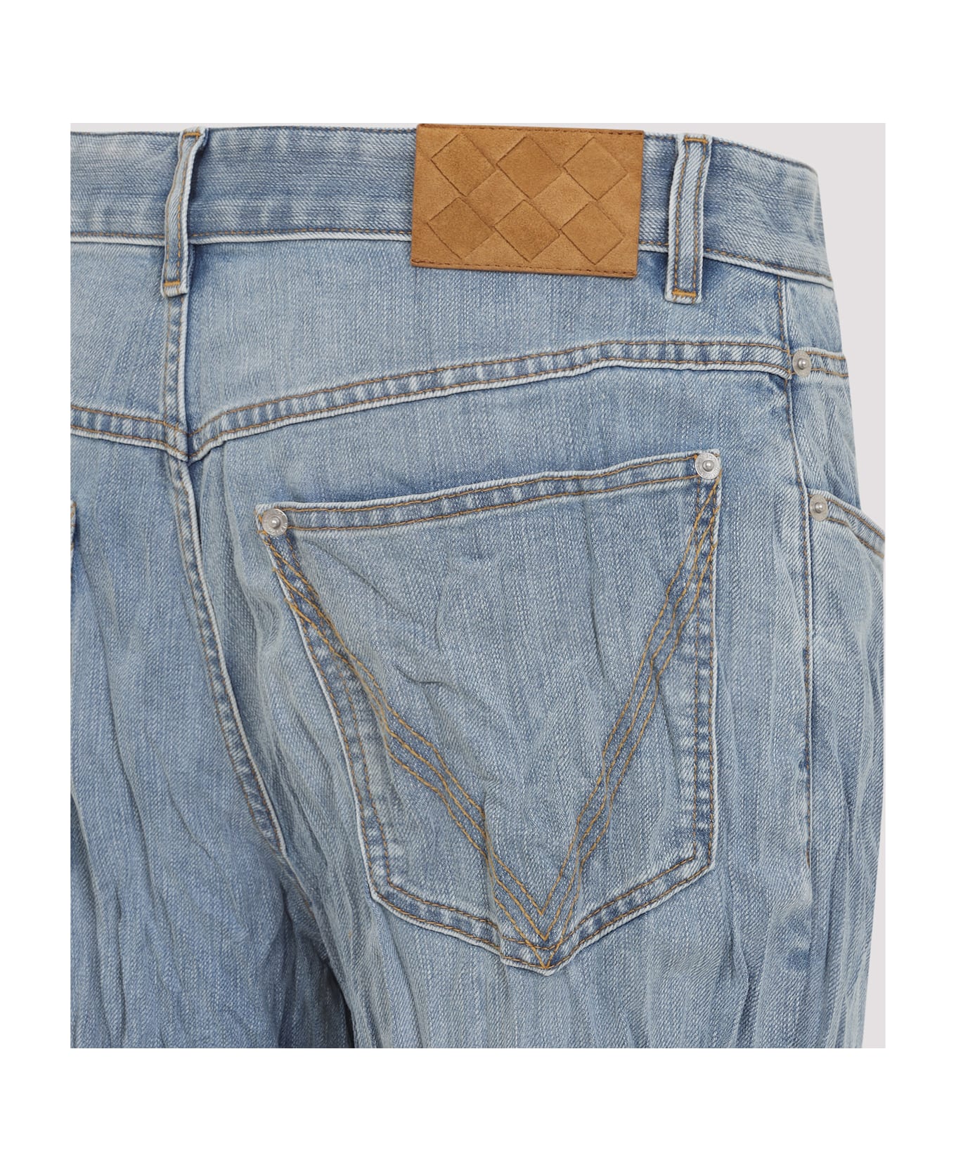 Bottega Veneta Crushed Denim Pants - Light Blue