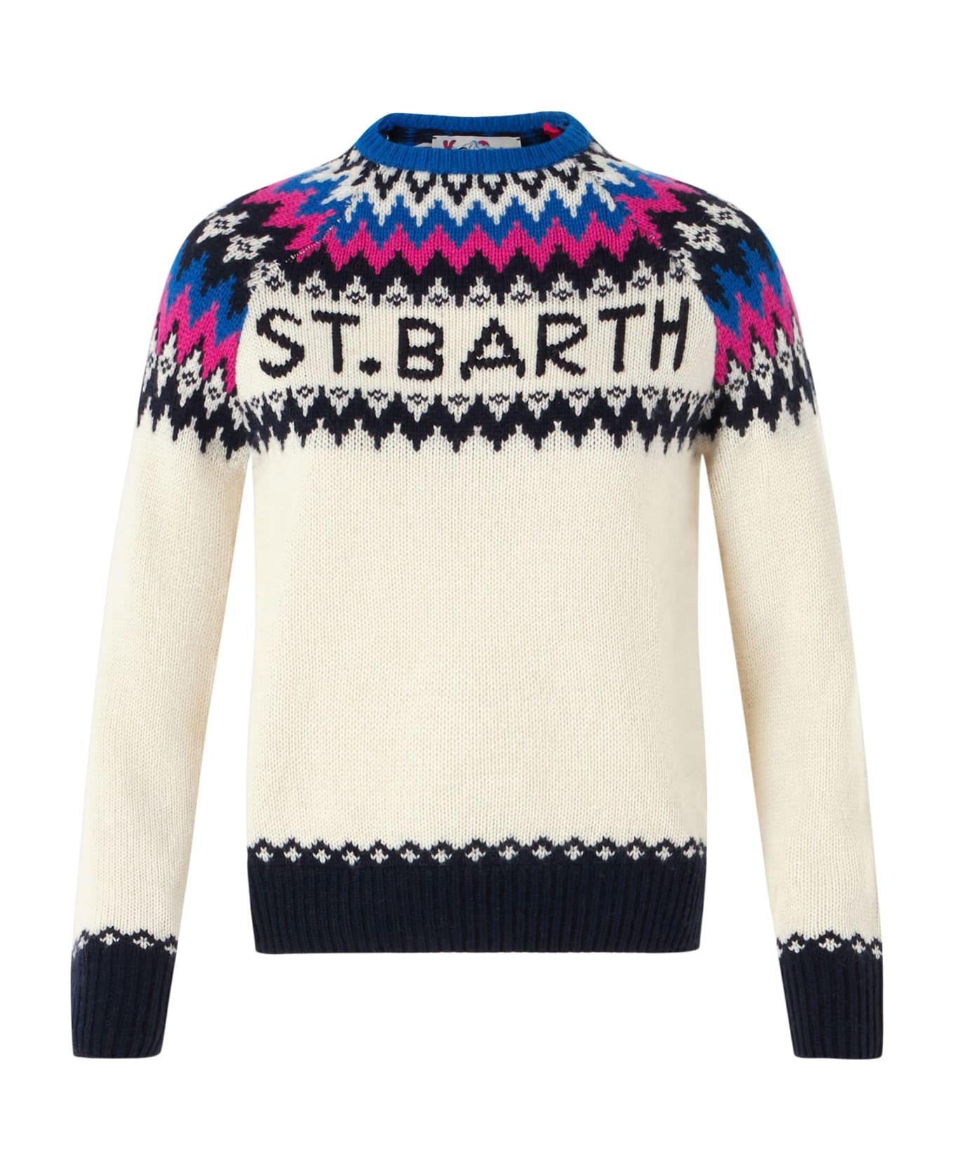 MC2 Saint Barth Woman Crewneck Nordic Jacquard Sweater ニットウェア