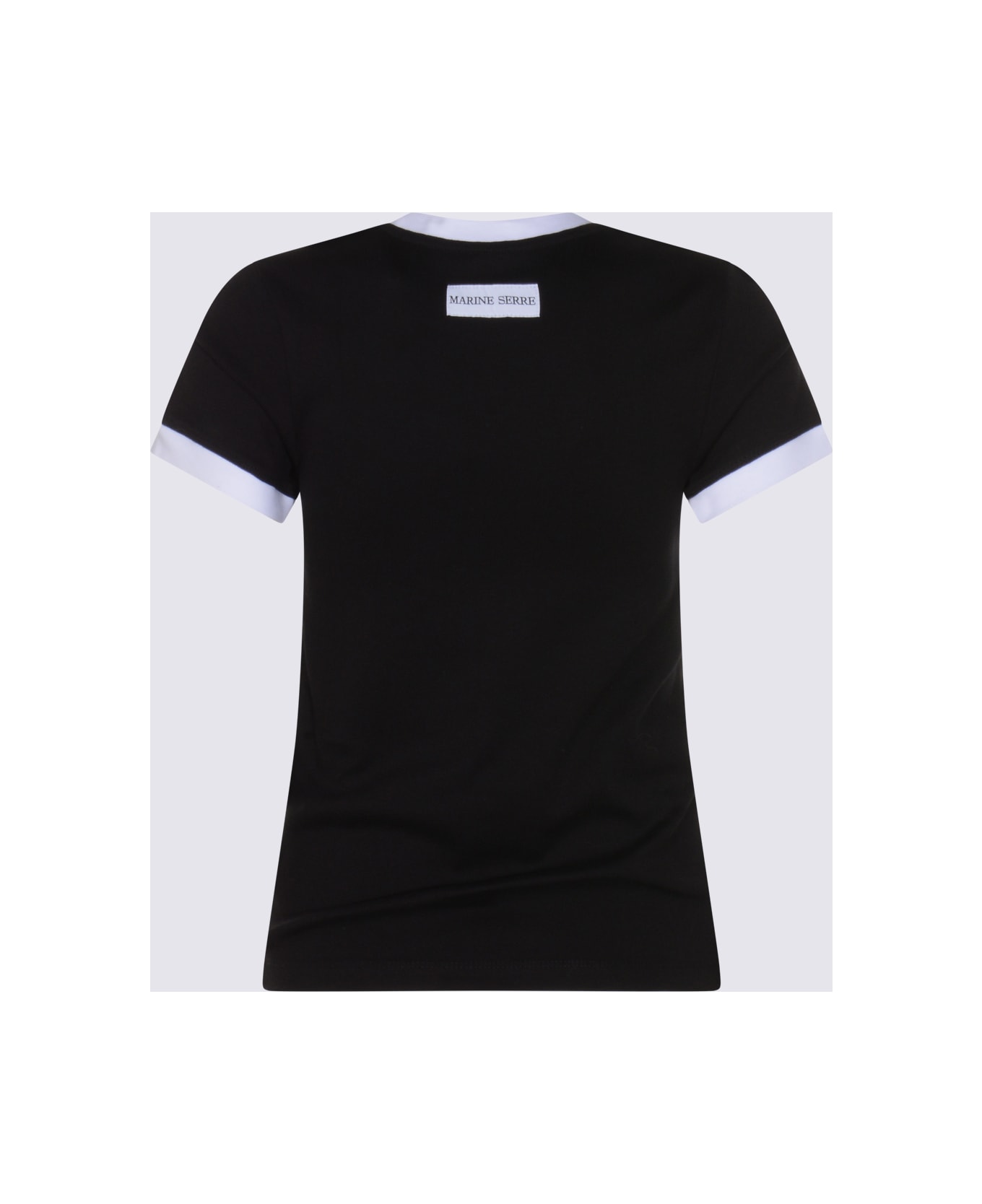 Marine Serre Black Cotton T-shirt - Black
