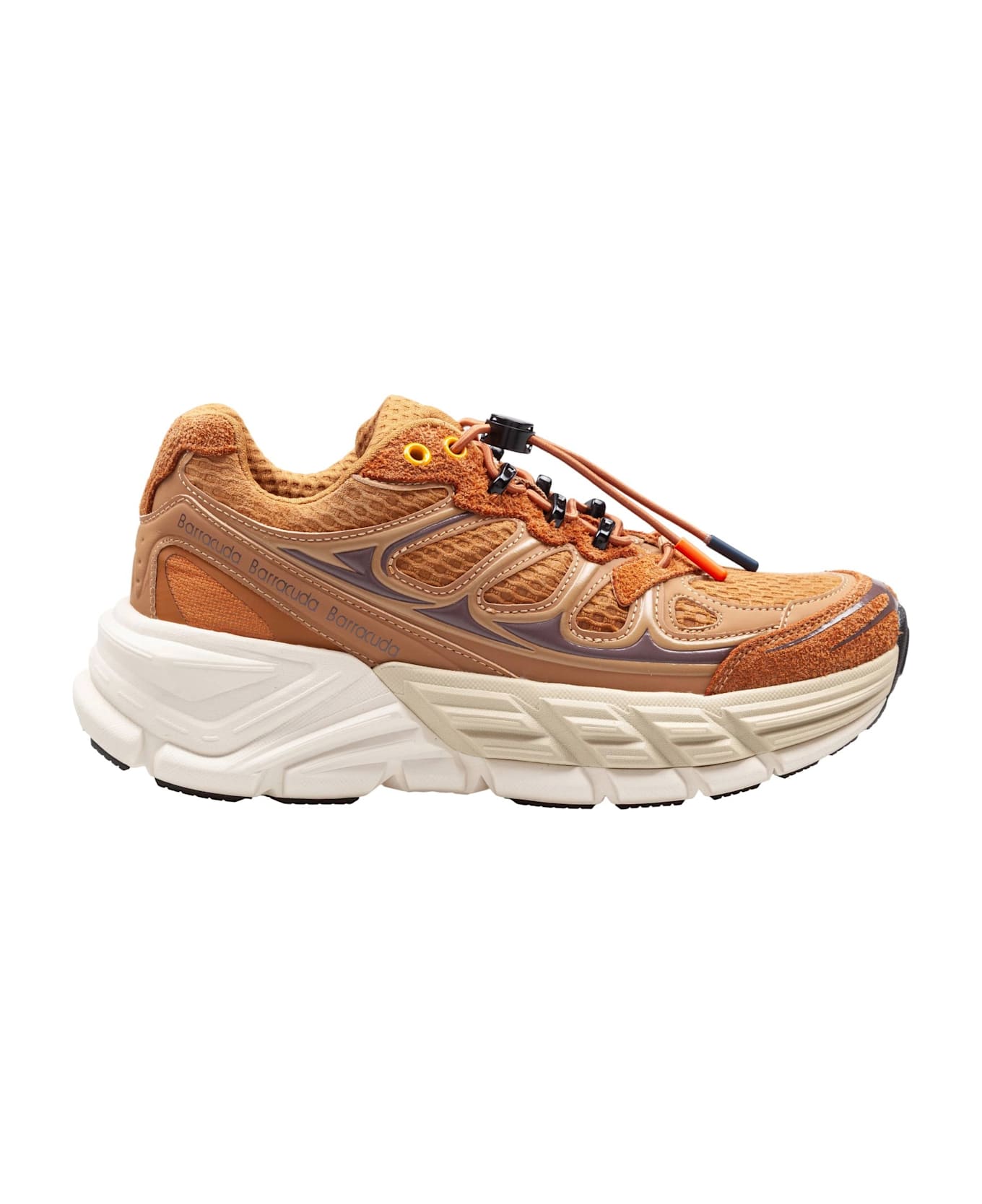 Barracuda Round-one Fabric And Suede Sneakers, Biscuit Color - COOKIE