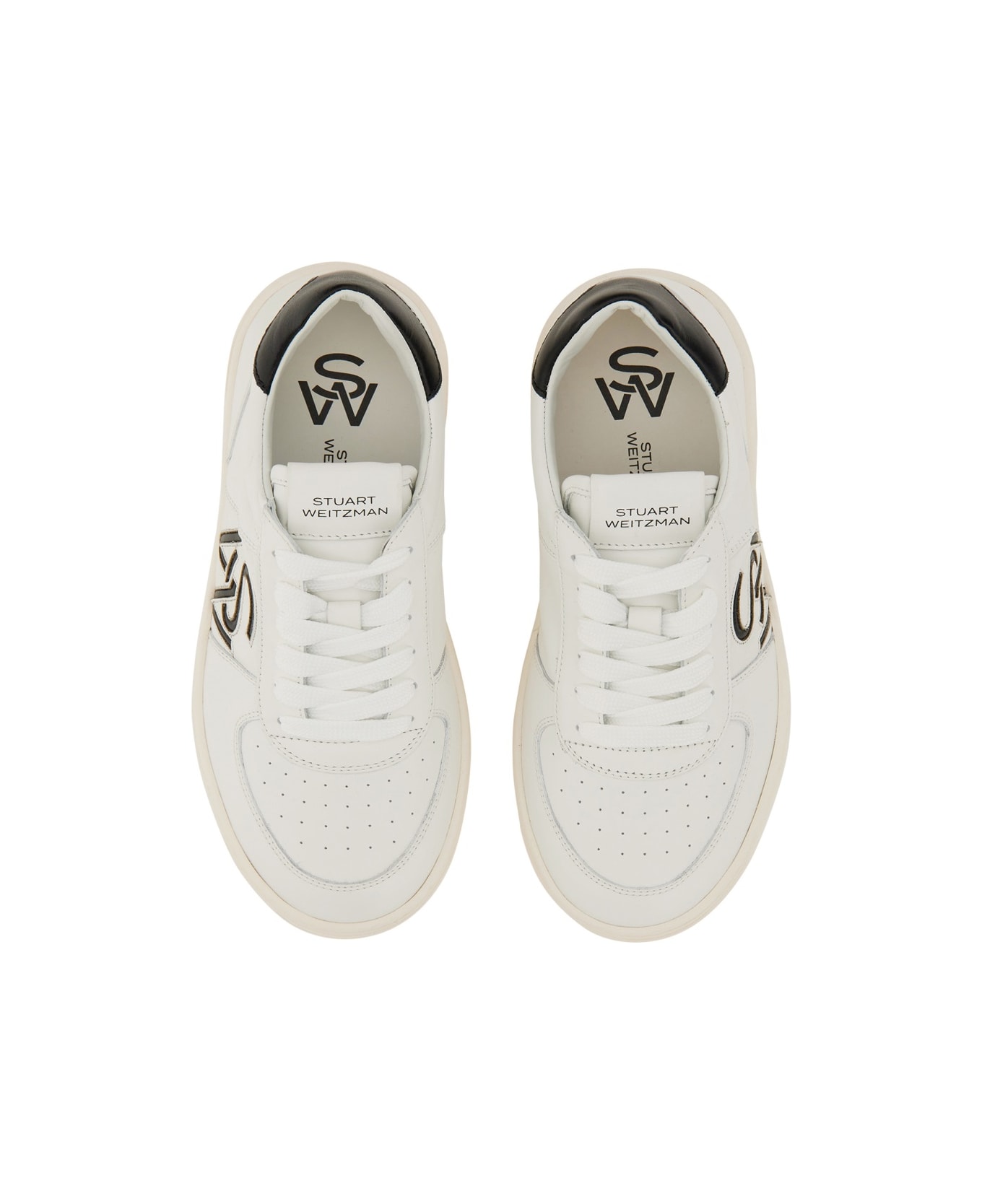 Stuart Weitzman Sneaker With Logo - WHITE