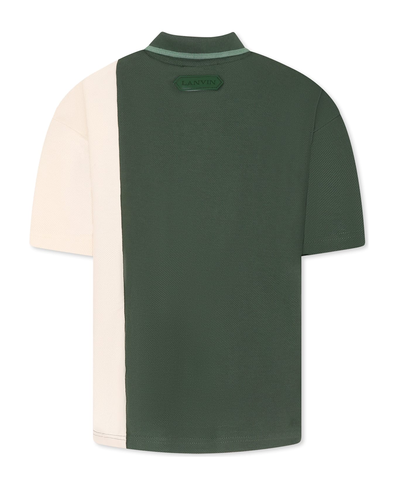 Lanvin Green Polo Shirt For Boy With Logo - Green