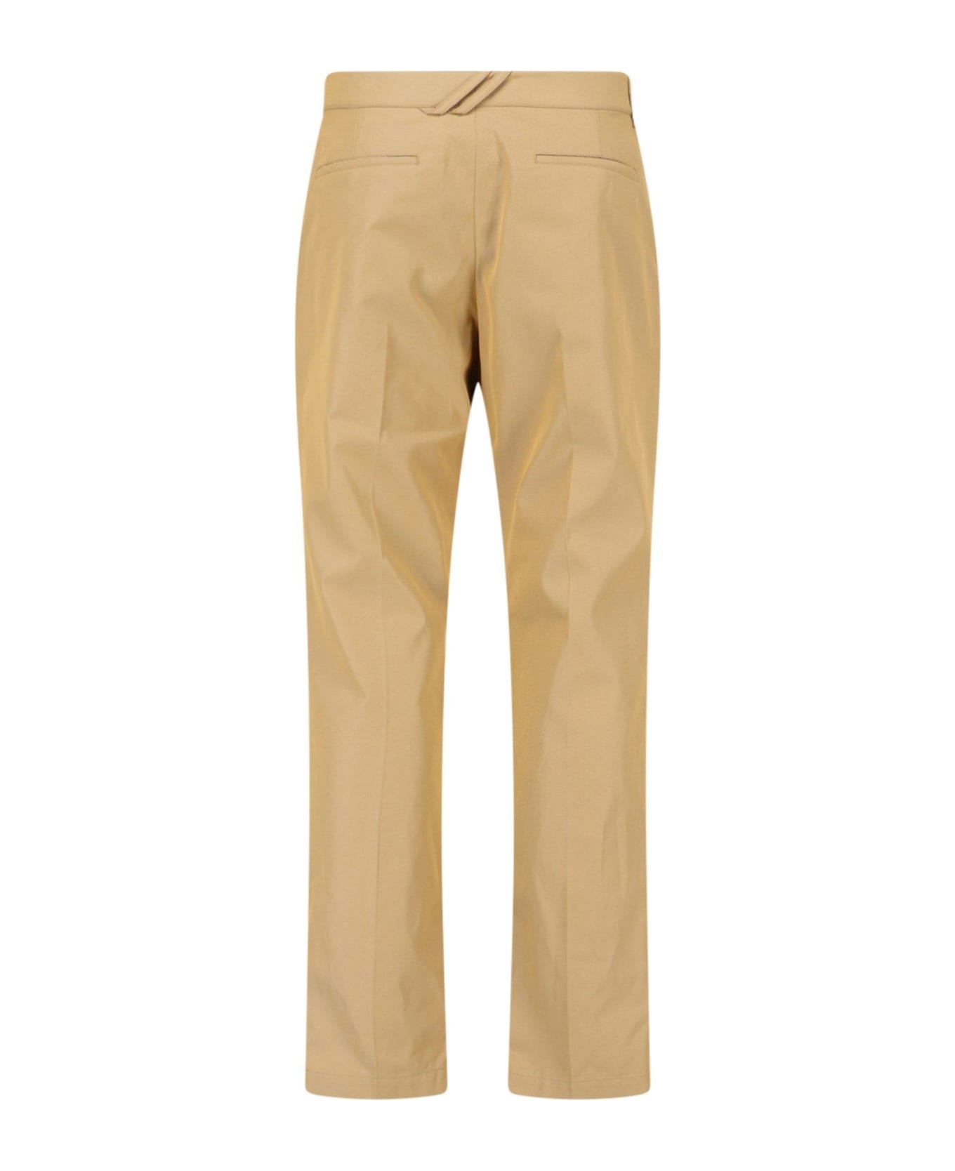 Burberry Straight-leg Buckle-detailed Trousers - Beige