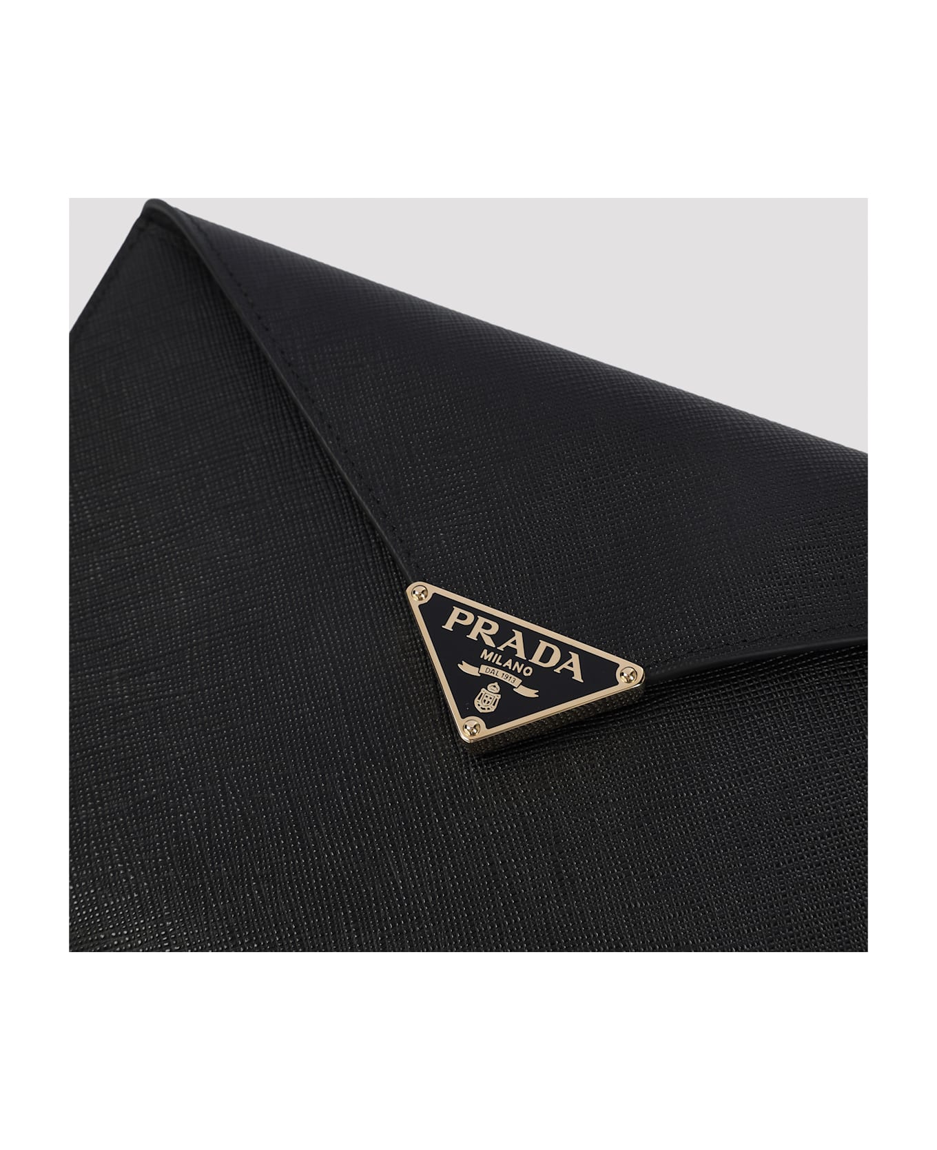 Prada Calf Leather Envelope Clutch - Nero