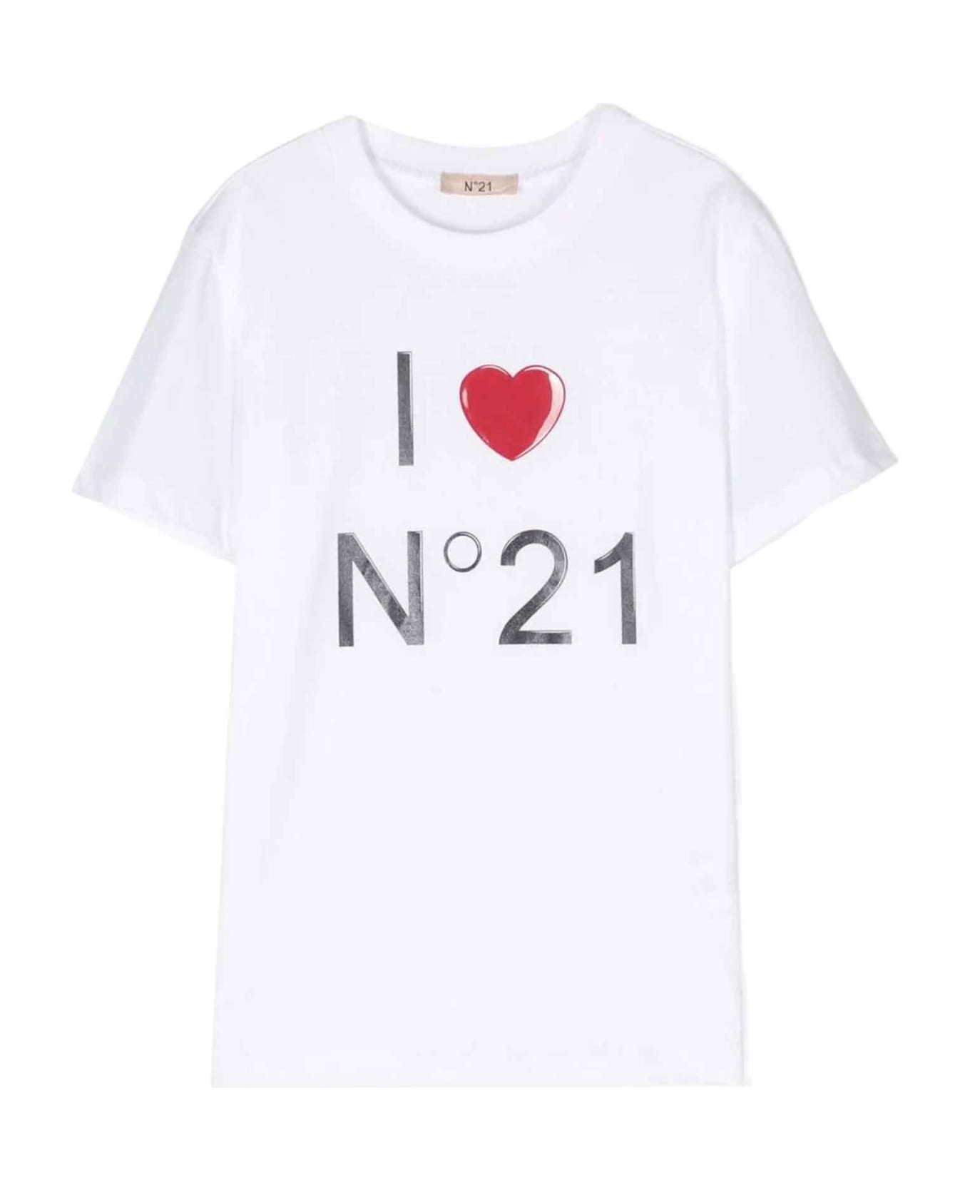 N.21 White T-shirt Girl Nº21 Kids - Bianco