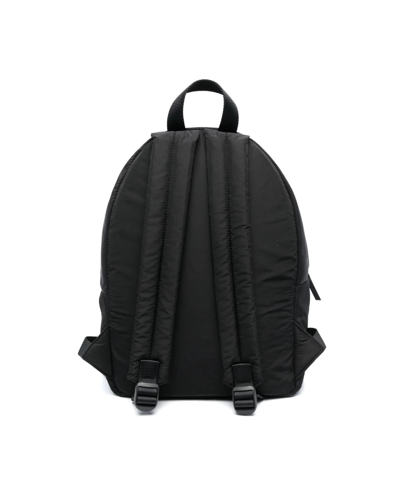 Palm Angels Black Backpack With Curved Logo - Black