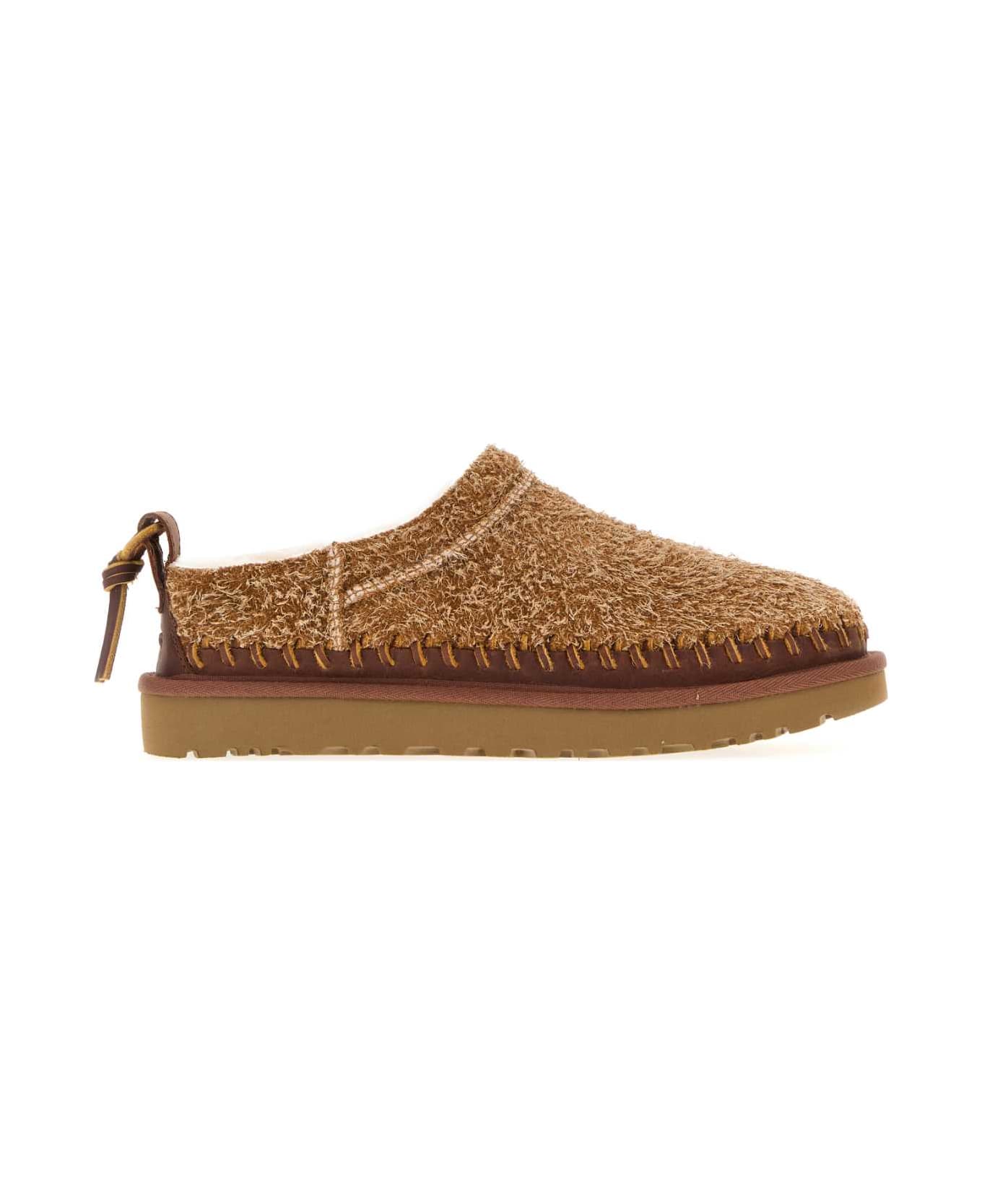 UGG Camel Suede Classic Micro Biarritz Slippers - Brown