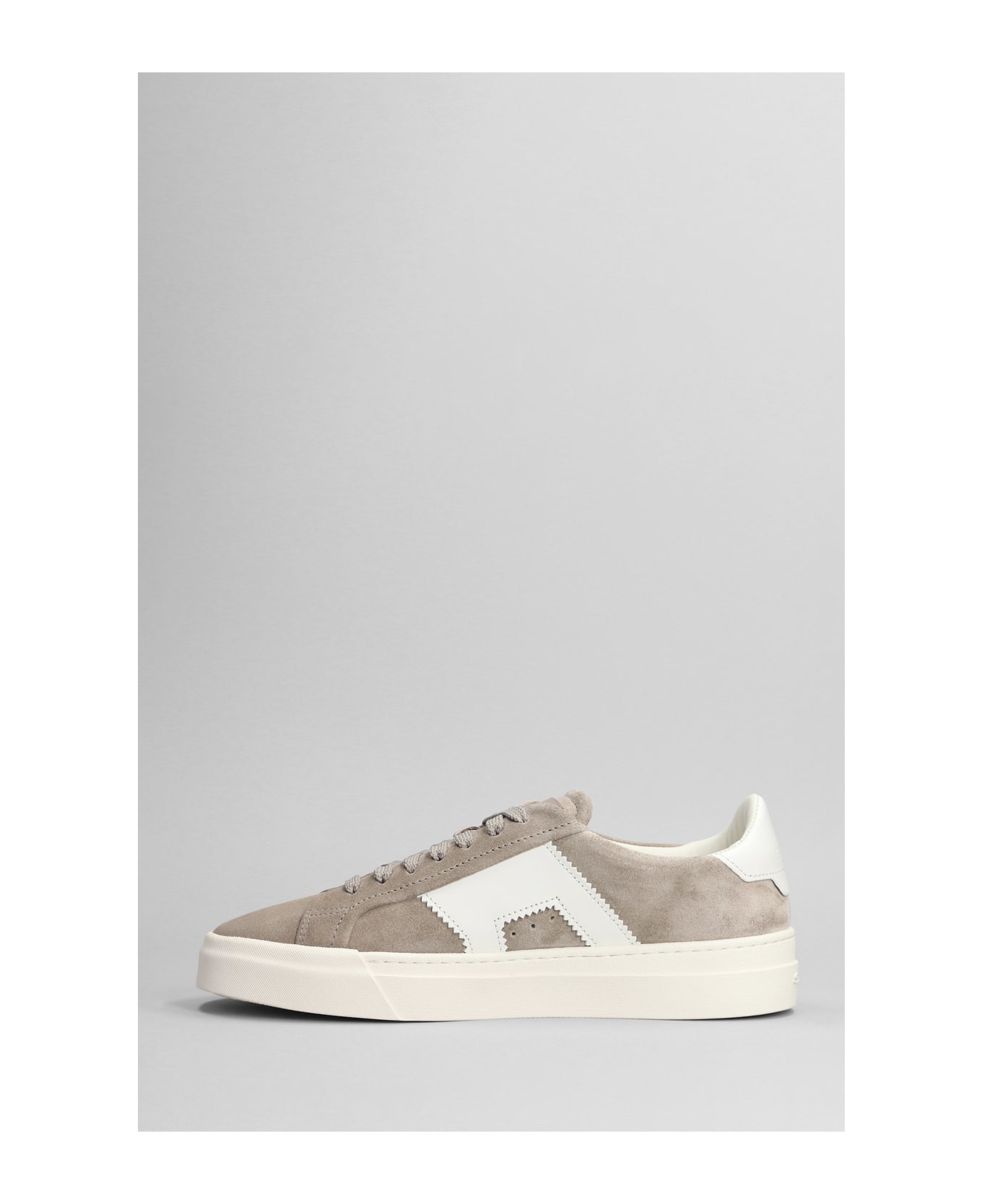 Santoni Dbs1 Sneakers In Taupe Suede - taupe