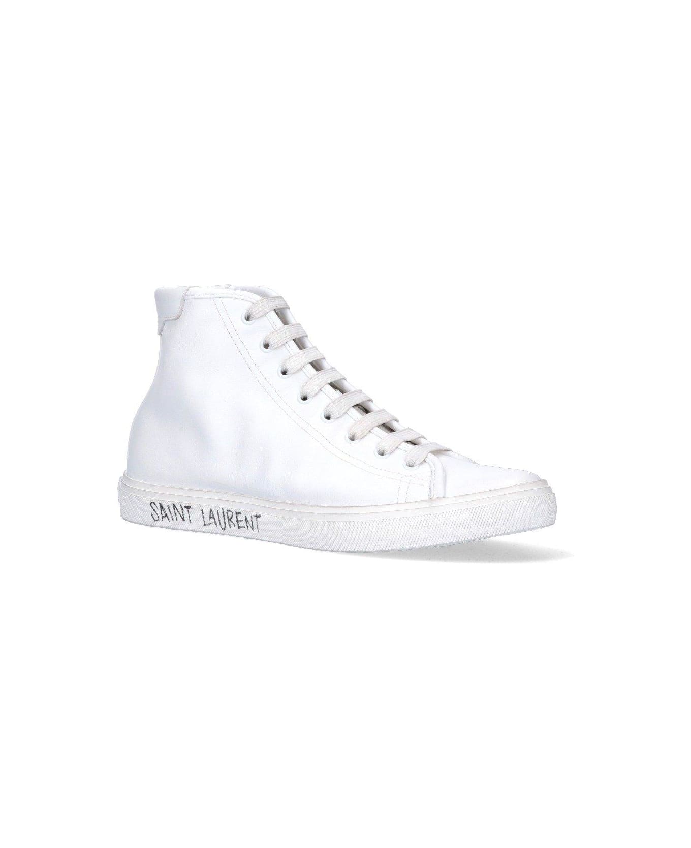 Saint Laurent Malibu Mid-top Sneakers - WHITE スニーカー