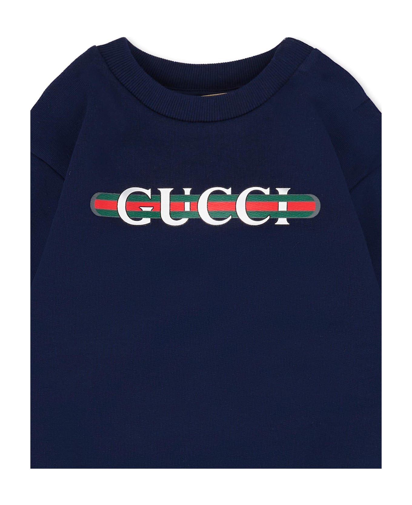 Gucci Blue Sweatshirt For Babykids With Logo - Blue