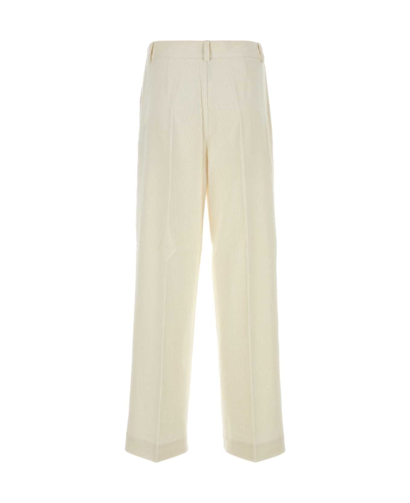 Totême Ivory Silk Blend Pant - MERINGUE