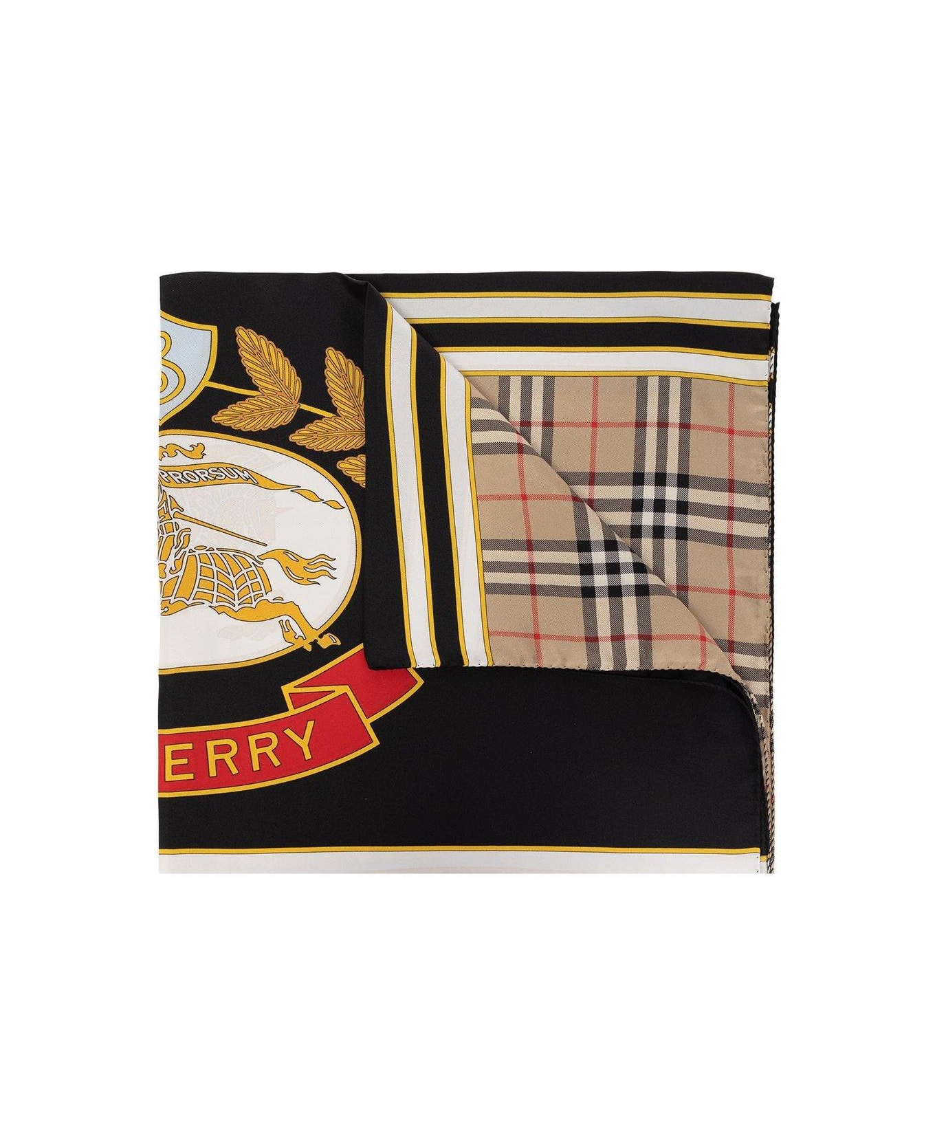 Burberry Graphic Printed Checked Scarf