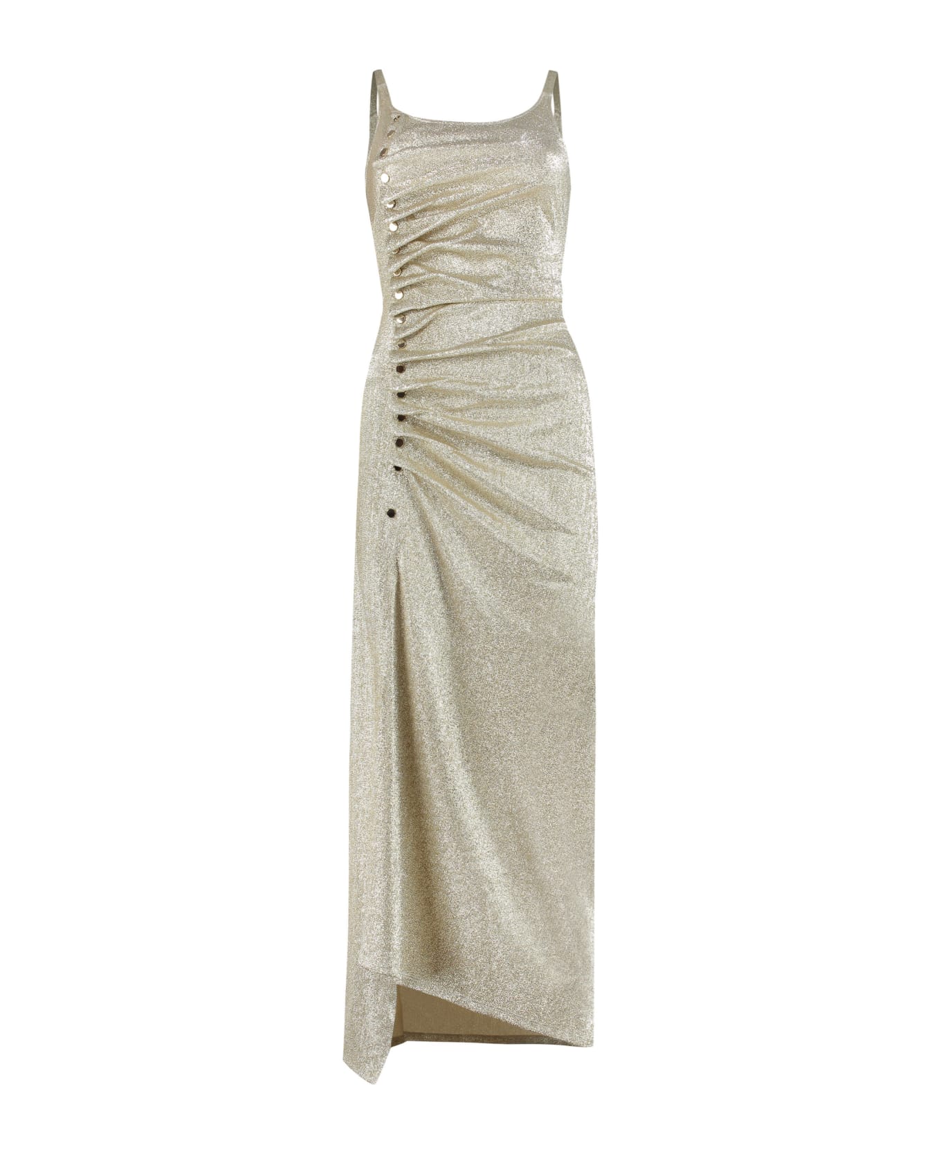 Paco Rabanne Gold Lurex Sleeveless Long Dress - Gold