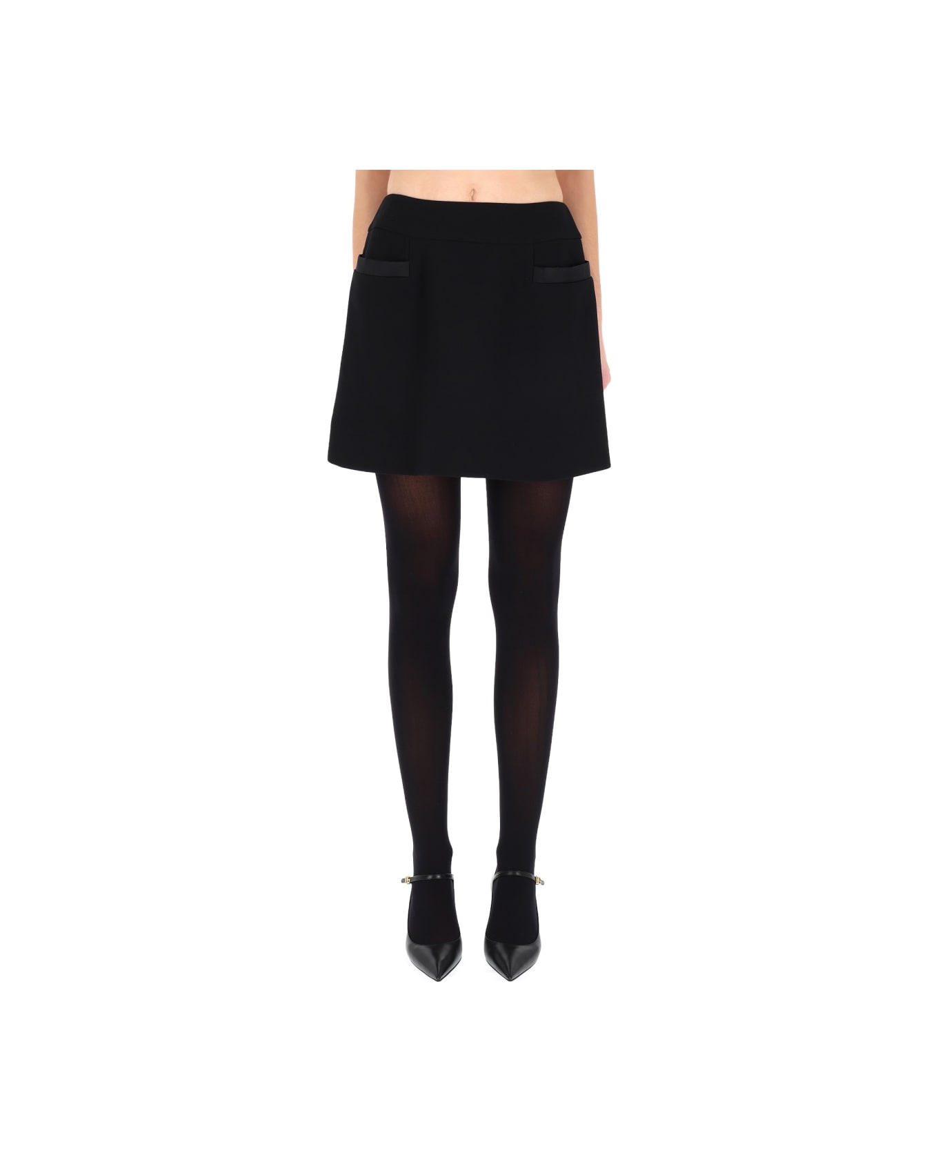 Dolce 
Gabbana Double Crepe Basque Skirt - BLACK