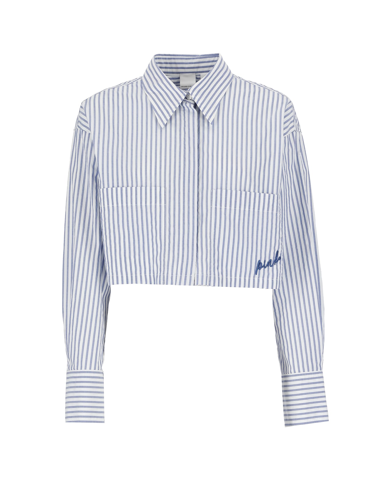 Pinko Striped Crop Shirt - Blue