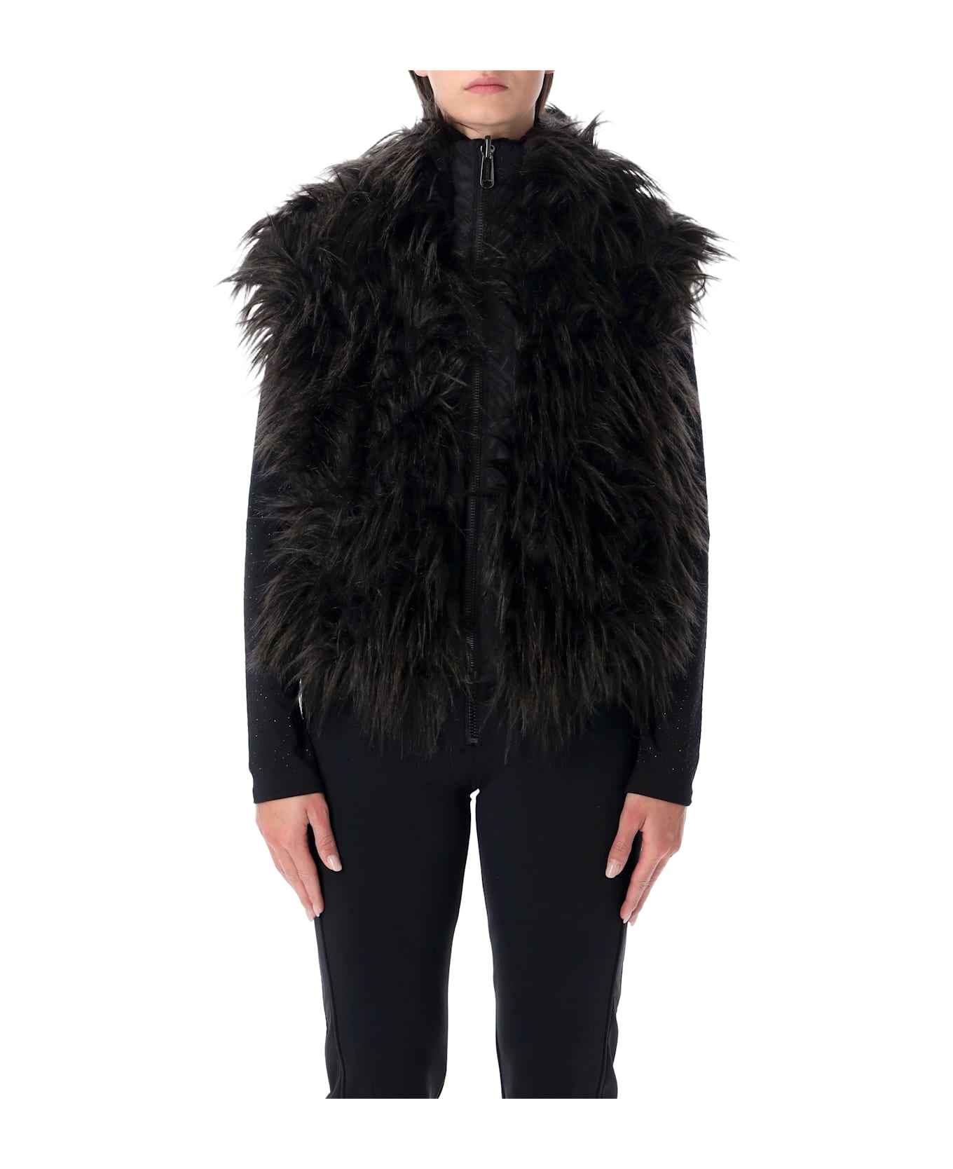 Goldbergh Yara Reversible Faux Fur Bodywarmer - BLACK