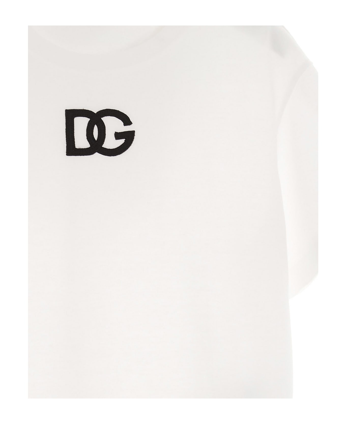 Dolce & Gabbana Crystal Logo T-shirt - White/Black