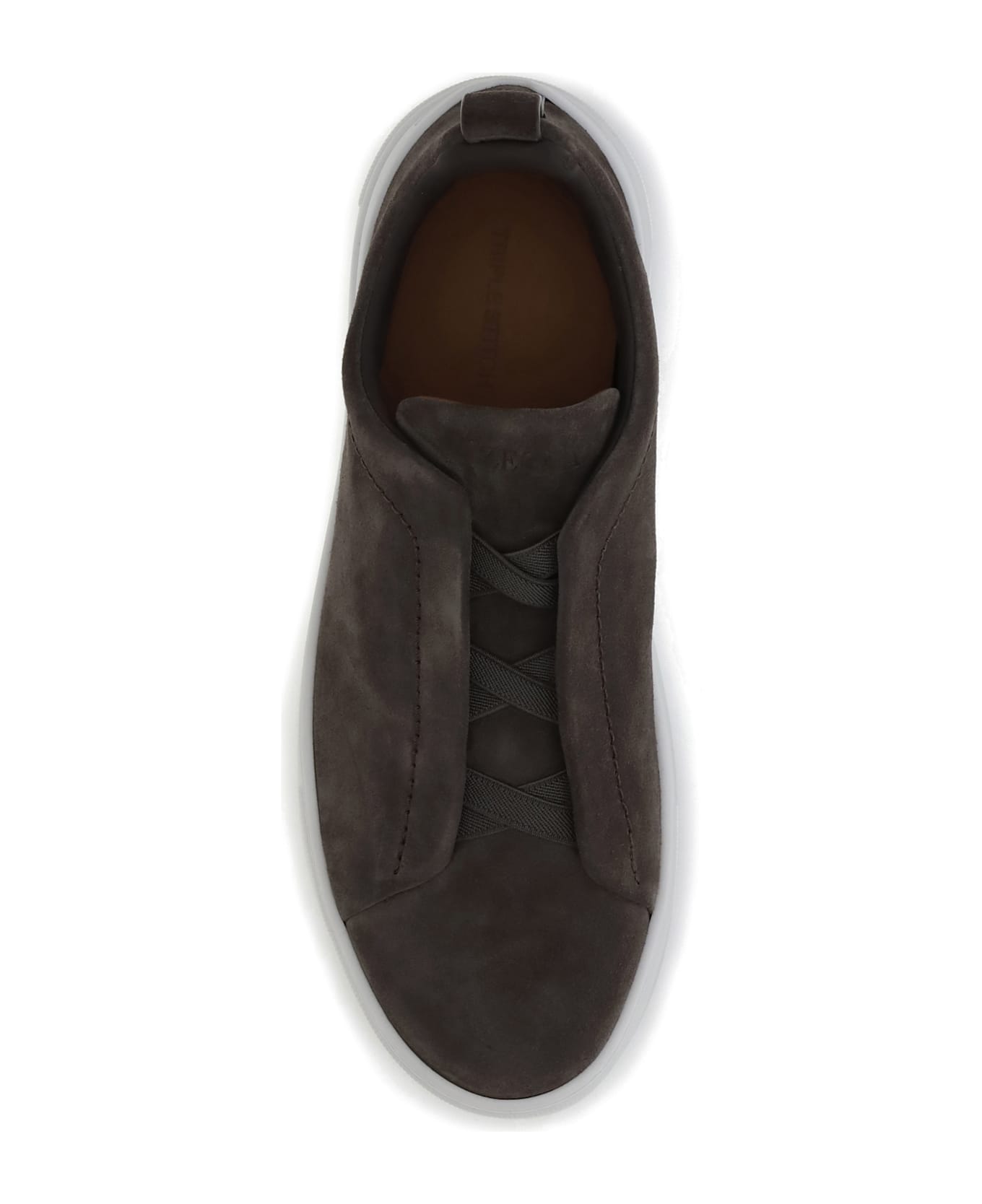 Zegna Suede Leather Sneakers Zegna - BROWN