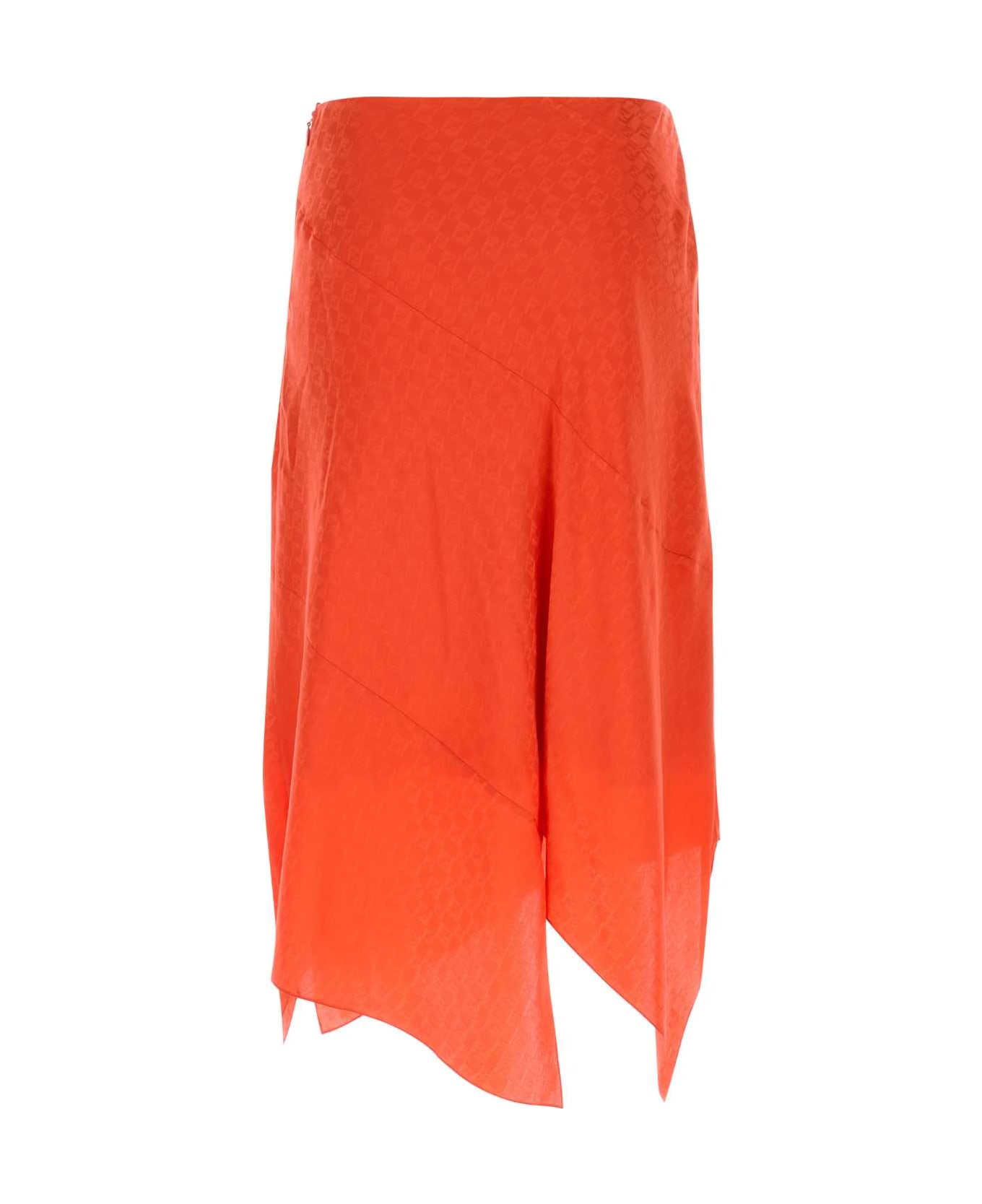 Coral Silk Skirt