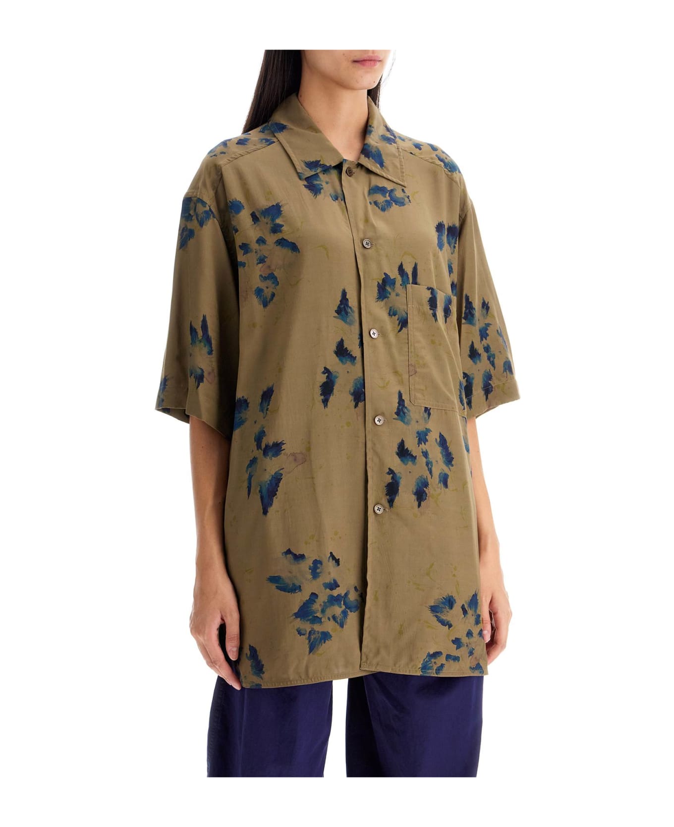 Lemaire Shirt In Khaki Viscose - KHAKI INK (Khaki)