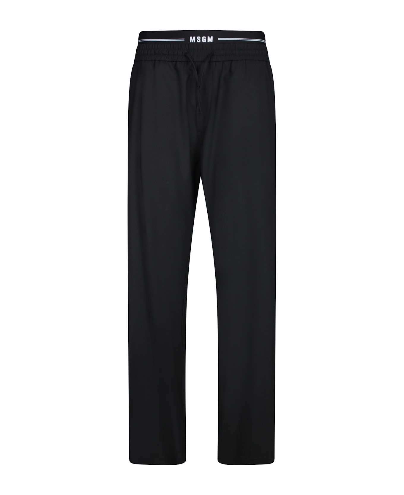 MSGM Black Wide Pants - Black