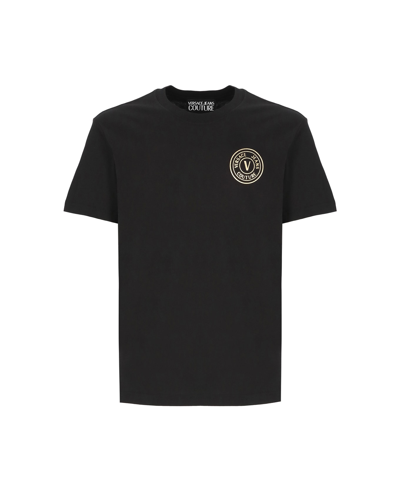 Versace Jeans Couture T-shirt With Vemblem Logo - Black