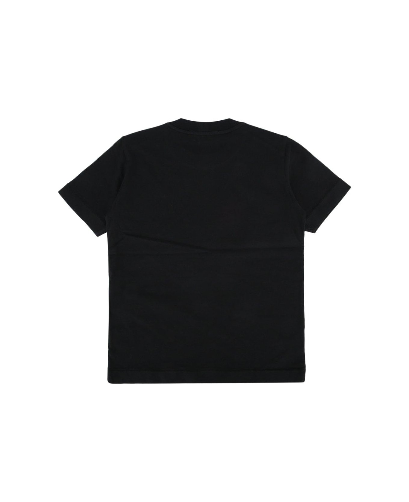 Stone Island Junior Compass-patch Crewneck T-shirt - Black