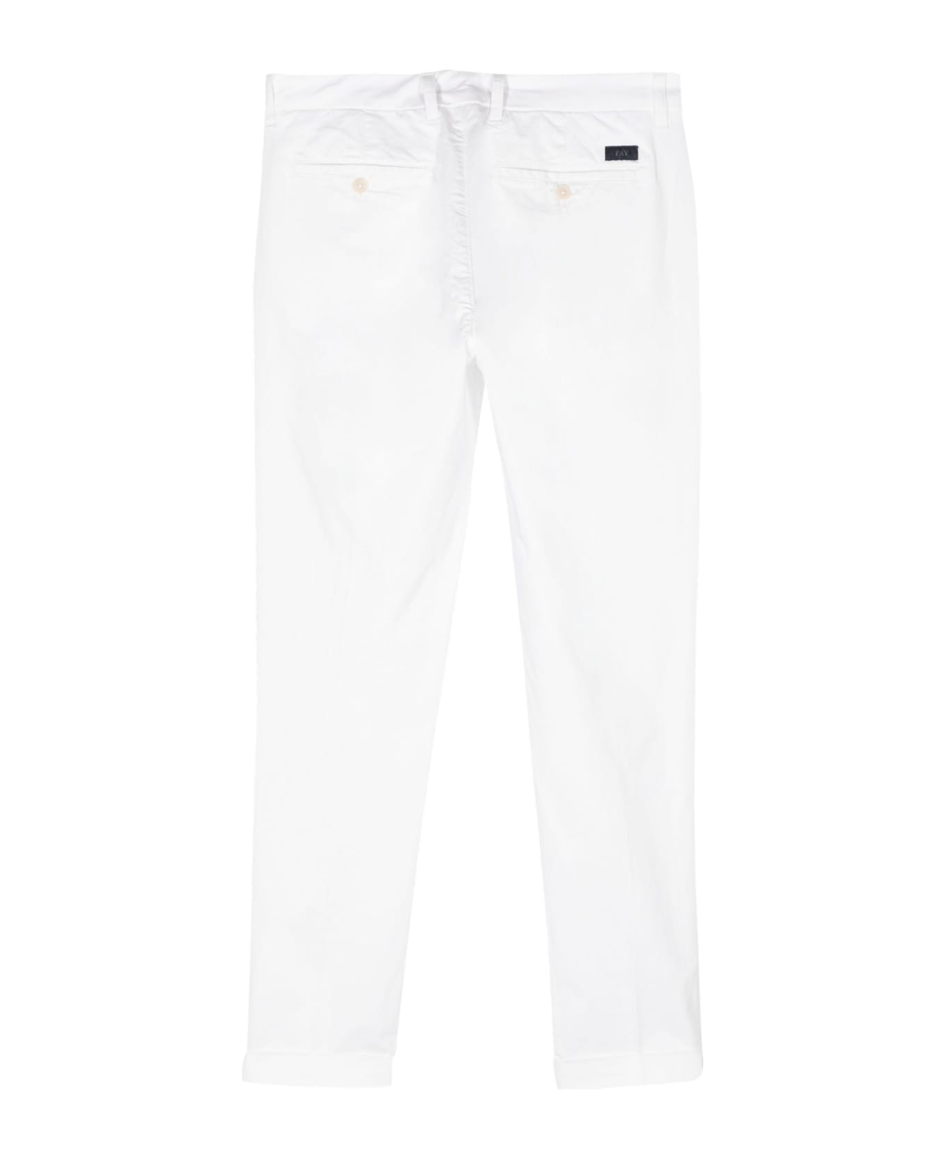 Fay White Stretch-cotton Capri Trousers - White