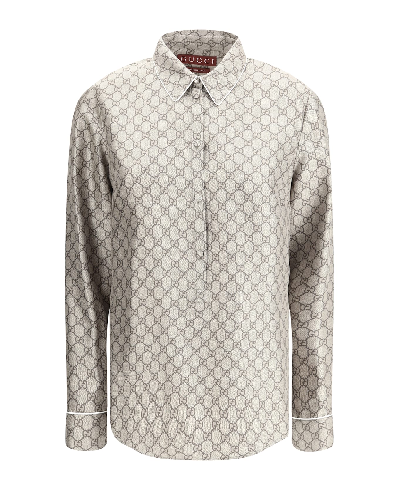Gucci Gg Patterned Shirt - Camel/ebony/mc