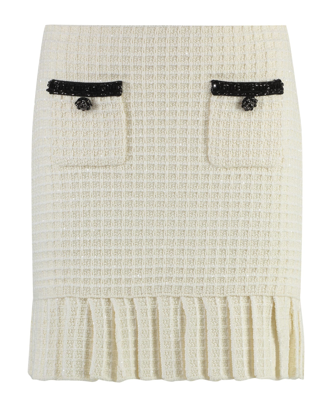 self-portrait Knitted Mini Skirt - NEUTRALS スカート