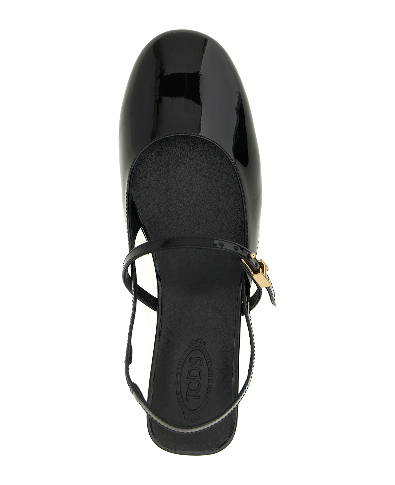 Tod's 'mary Jane' Patent Ballet Flats - Black  