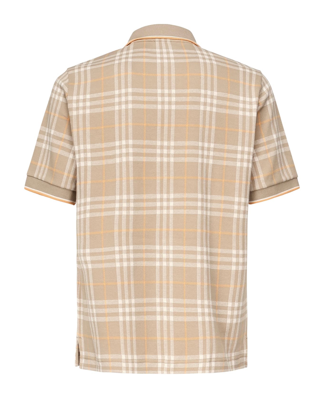Burberry Check Cotton Polo - SAND