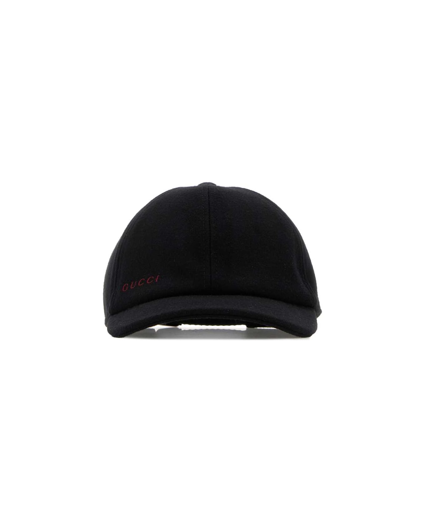 Gucci Black Wool Baseball Cap - BLACK