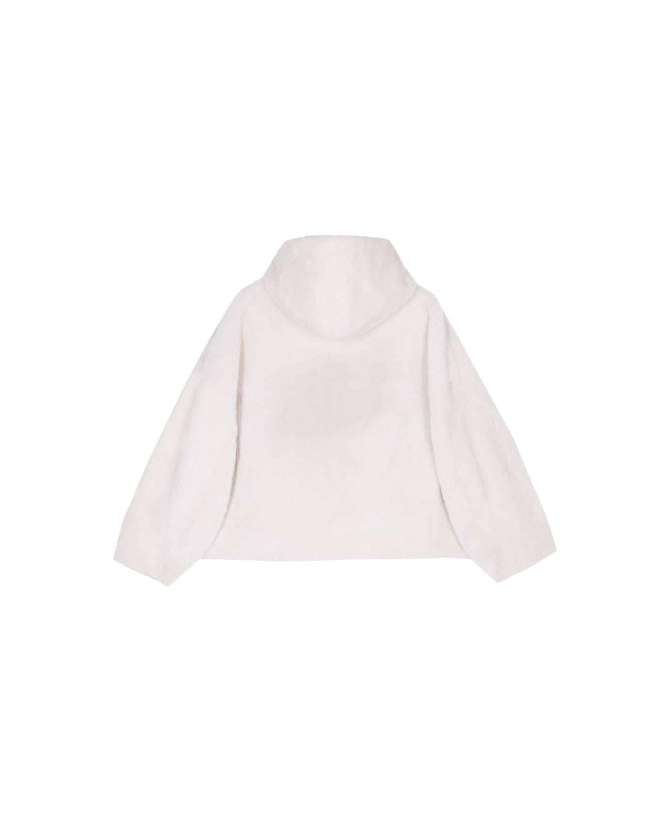 Blancha Shearling Hooded Jacket - White