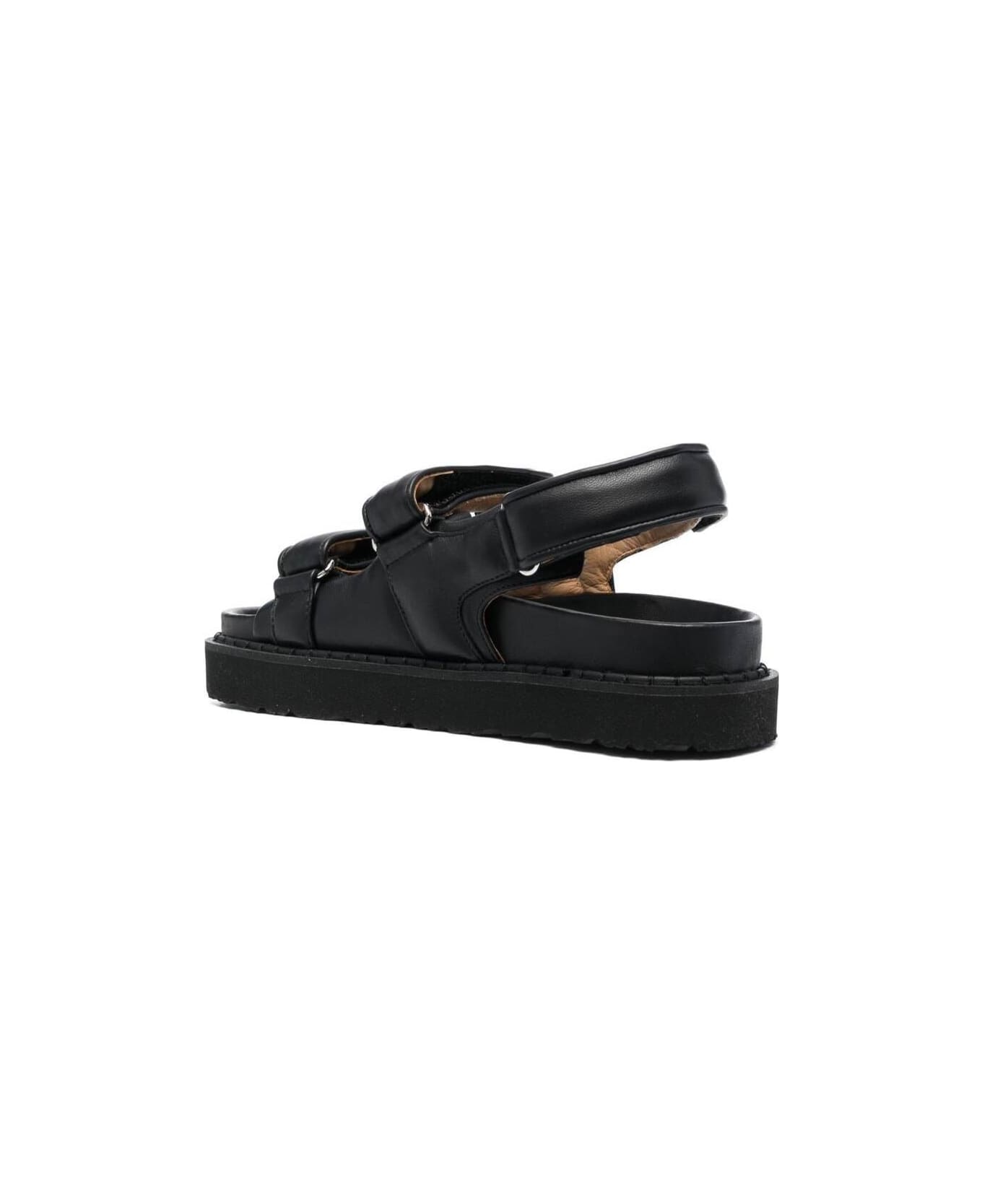 Isabel Marant Black Touch-strap Platform Sandals In Leather Woman - Black