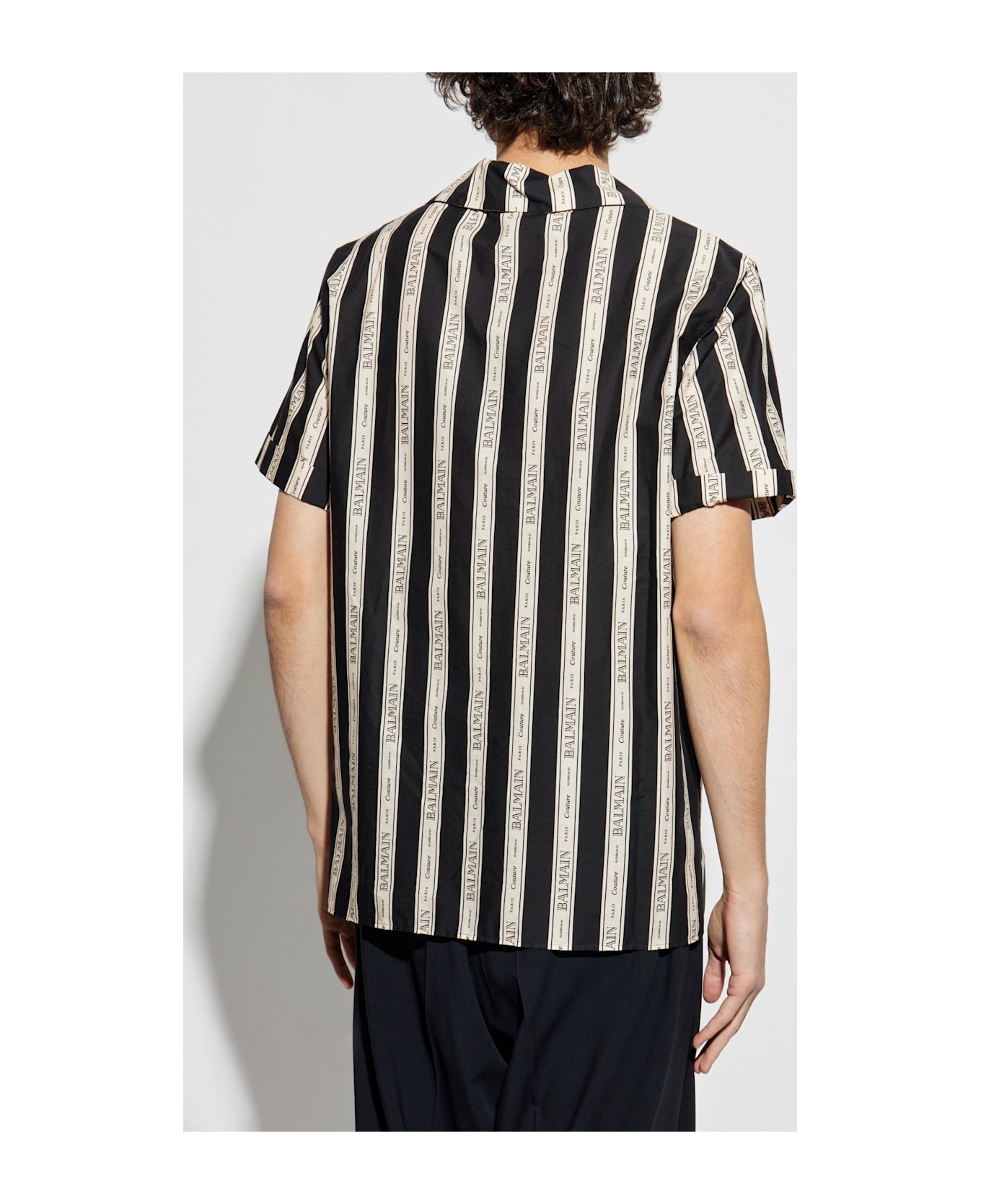 Balmain Shirt With Logo - Nero