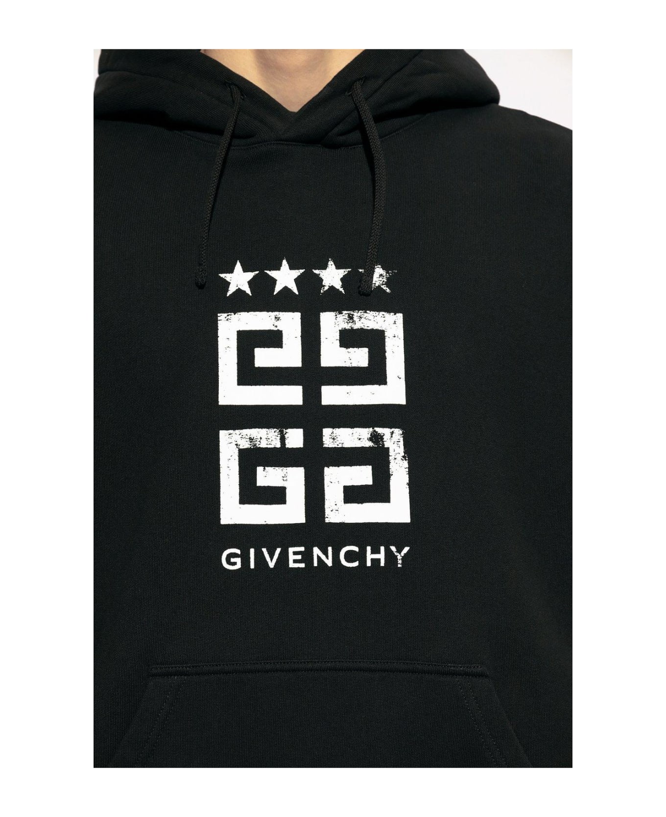 Givenchy Logo Printed Hoodie - Black フリース