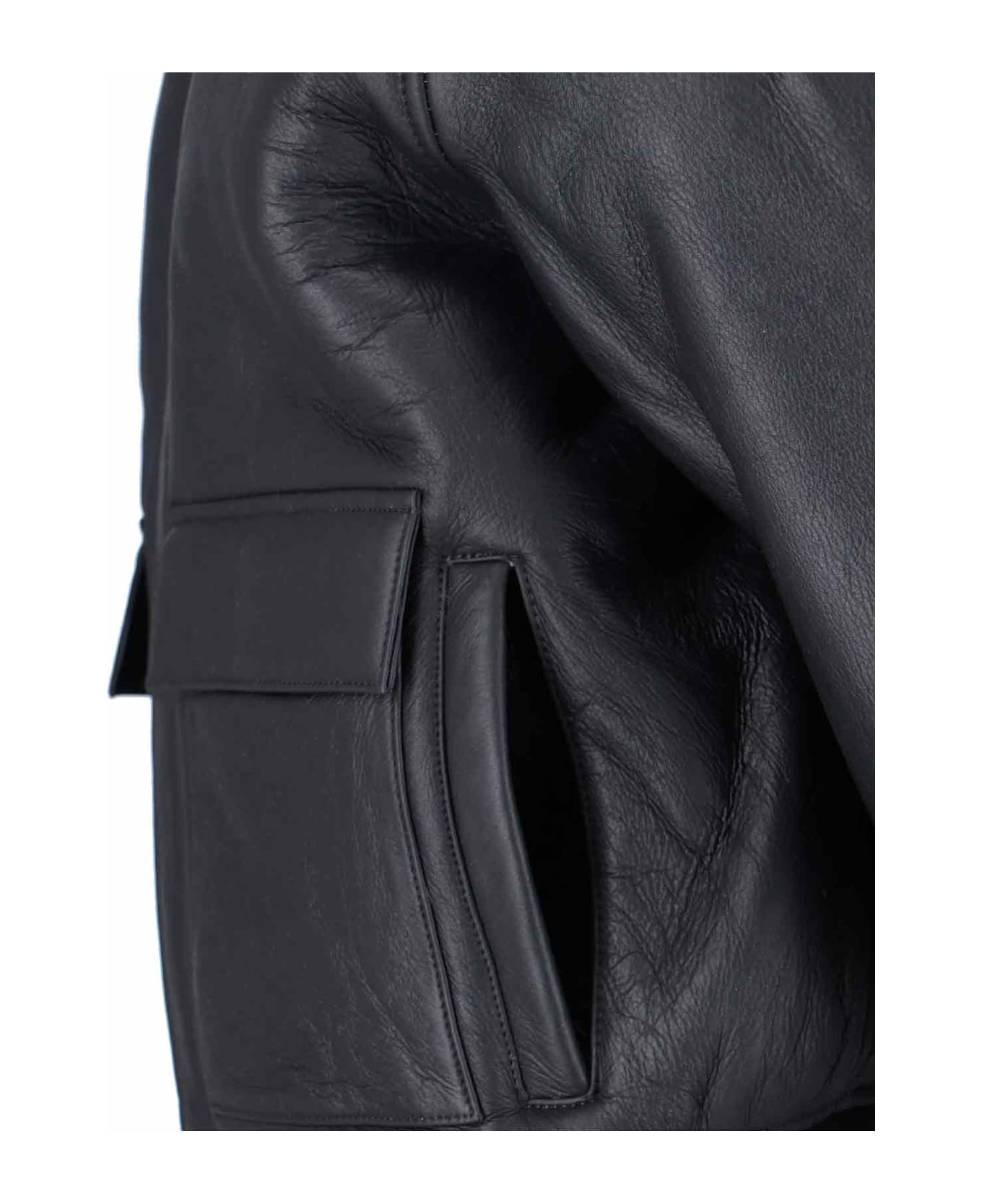 Calvin Klein Lamb Leather Jacket - Black  