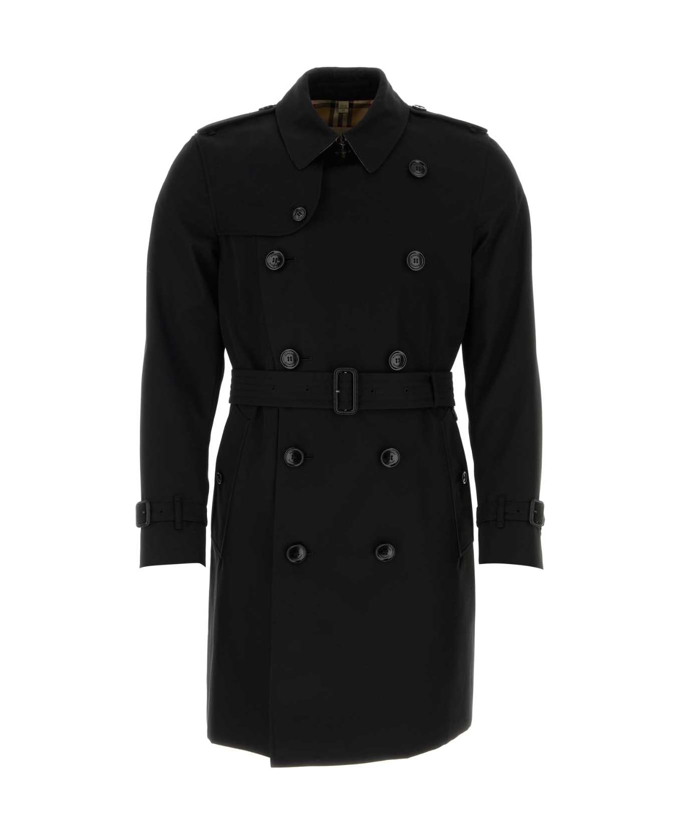 Burberry Black Cotton Trench Coat - BLACK