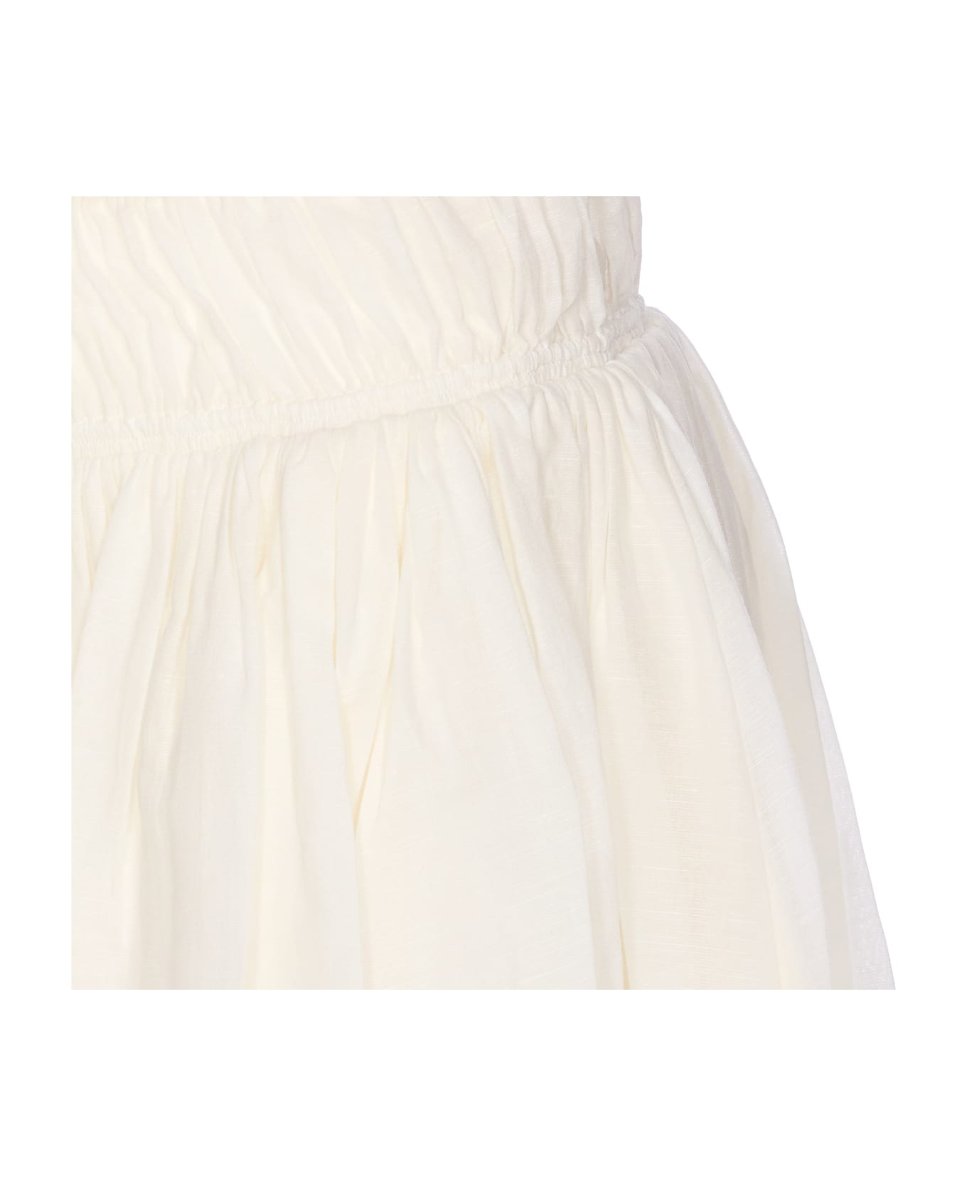 Alaia Linen And Cotton Skirt - White