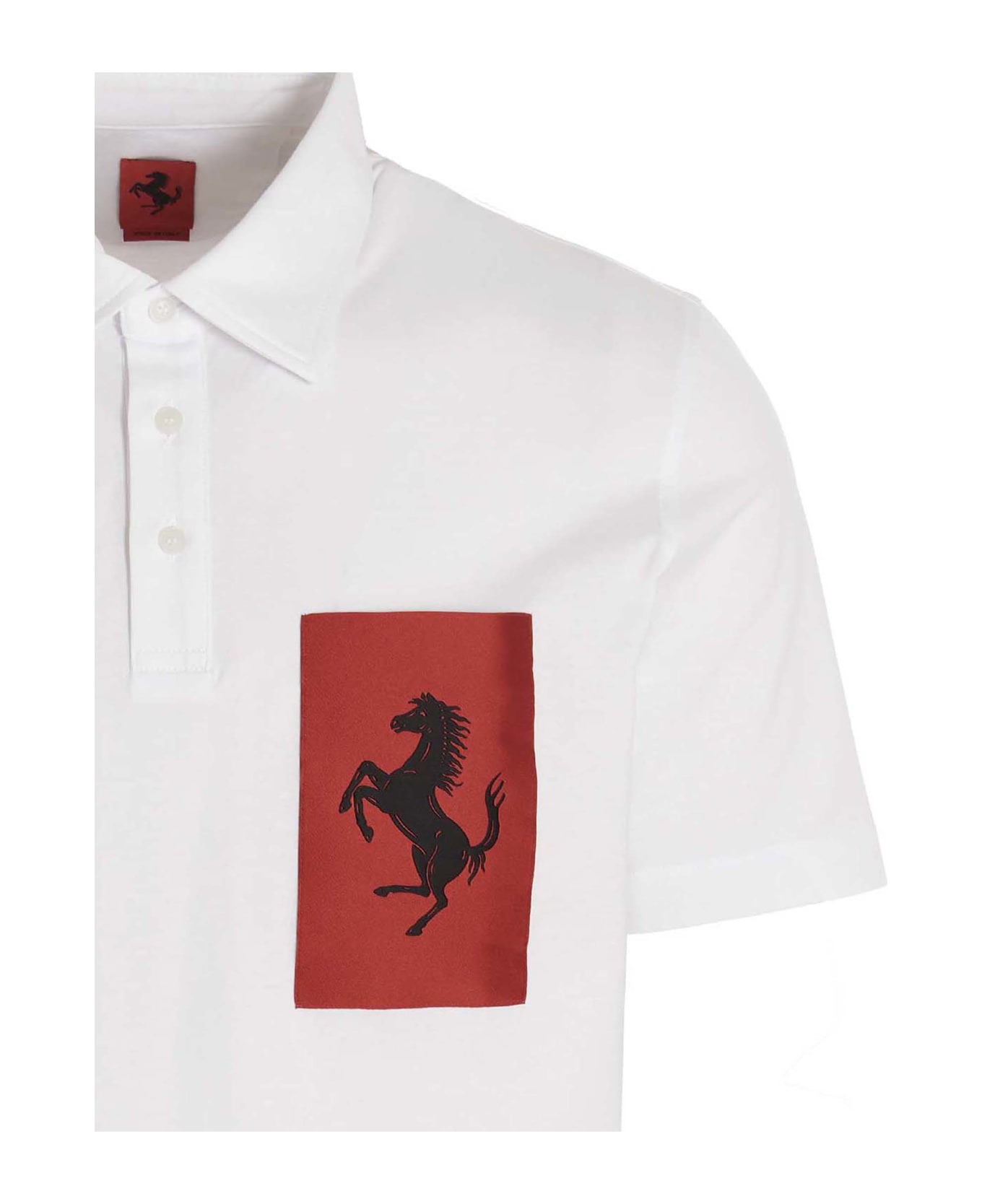 Ferrari 'label Pocket' Polo Shirt - White ポロシャツ