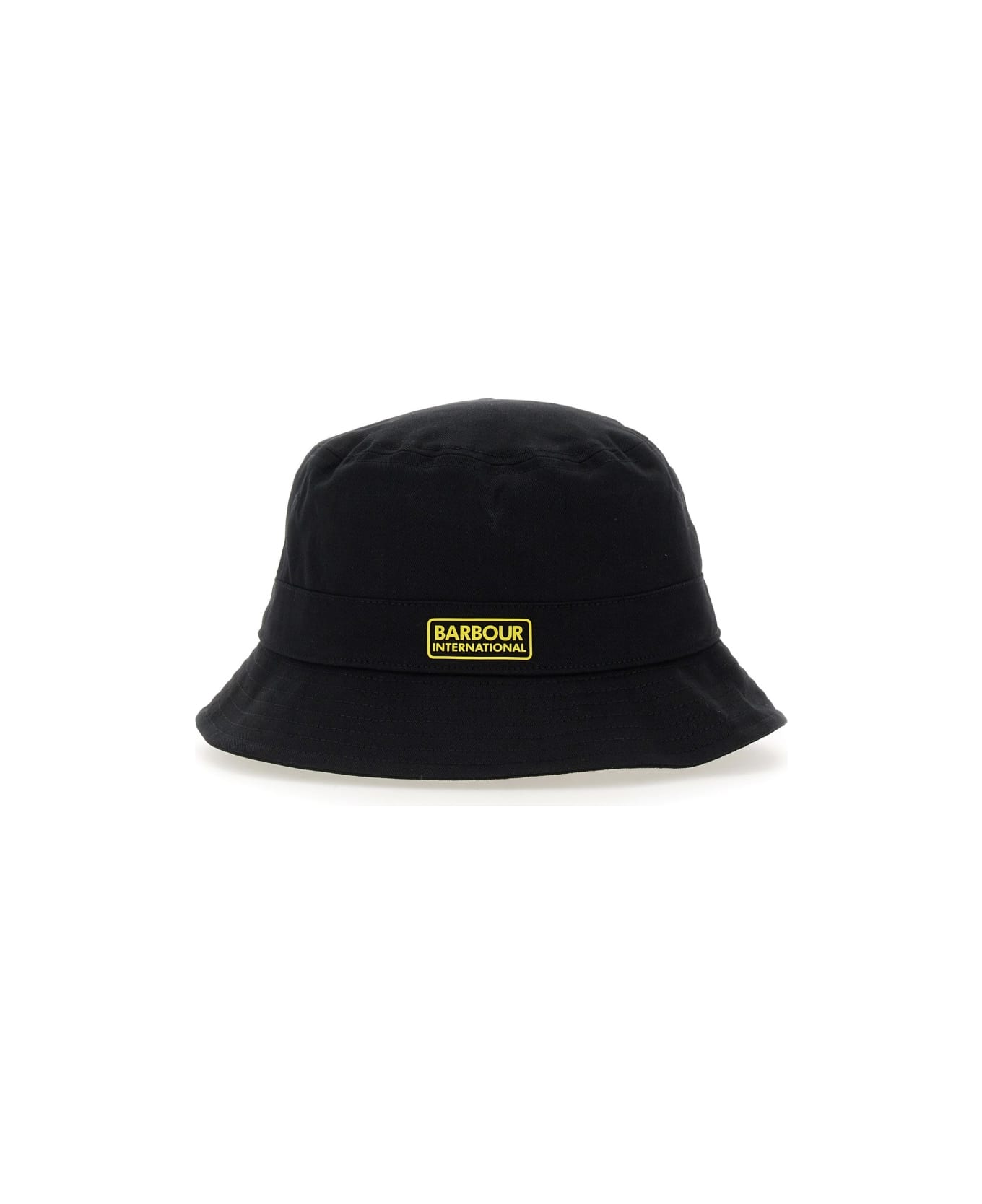 Barbour Bucket Hat With Logo - Black 帽子
