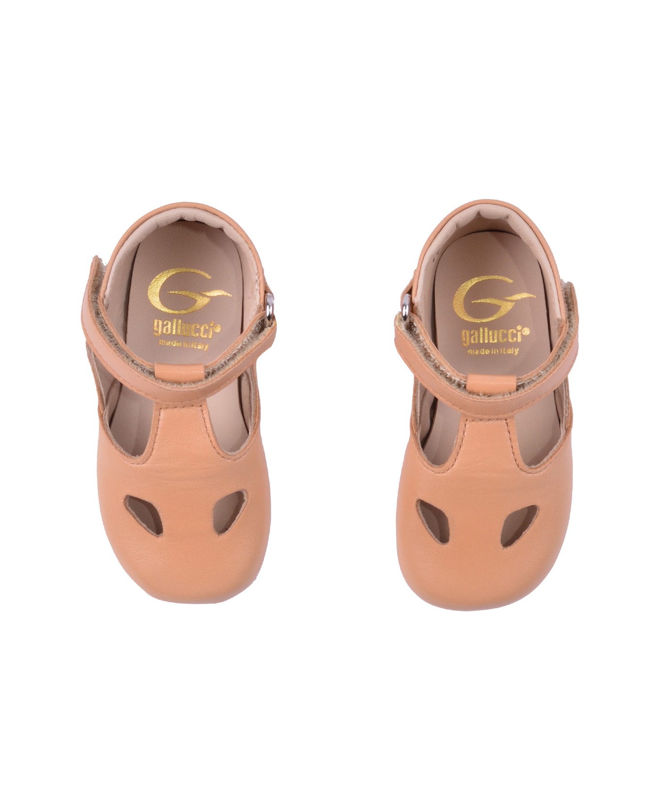 Gallucci Leather Shoes With Buckle - Beige