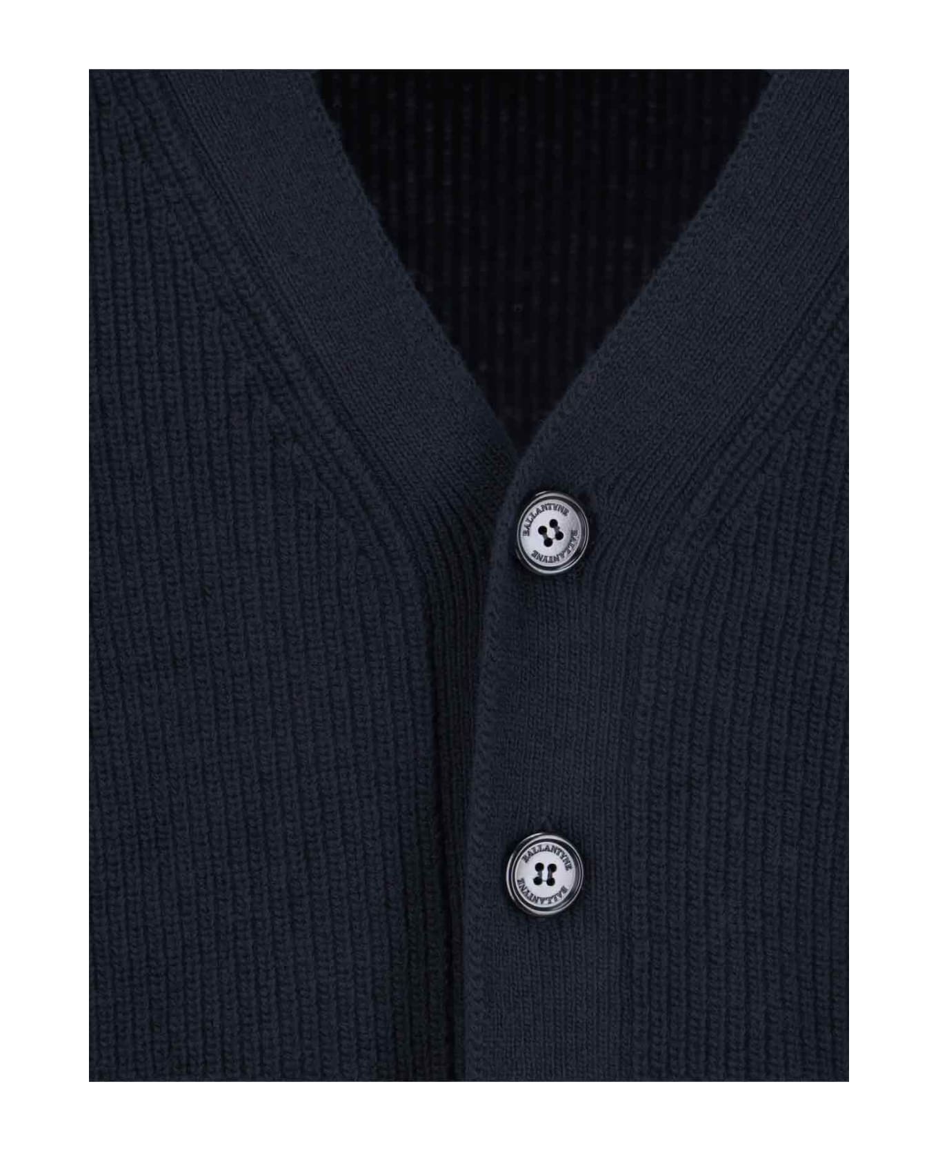 Ballantyne V-neck Cardigan - Blue