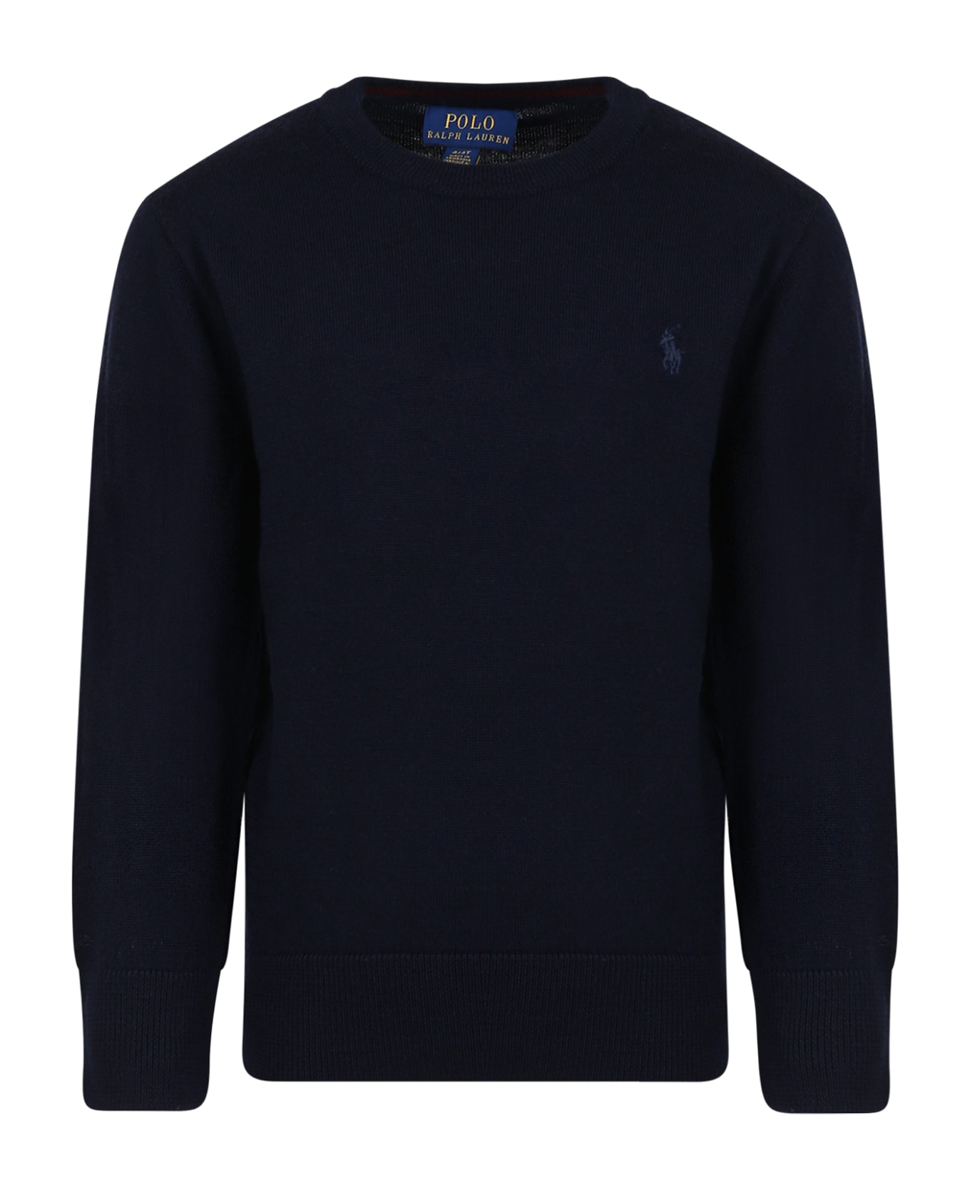 Ralph Lauren Blue Sweater For Boy With Pony - Blue ニットウェア＆スウェットシャツ