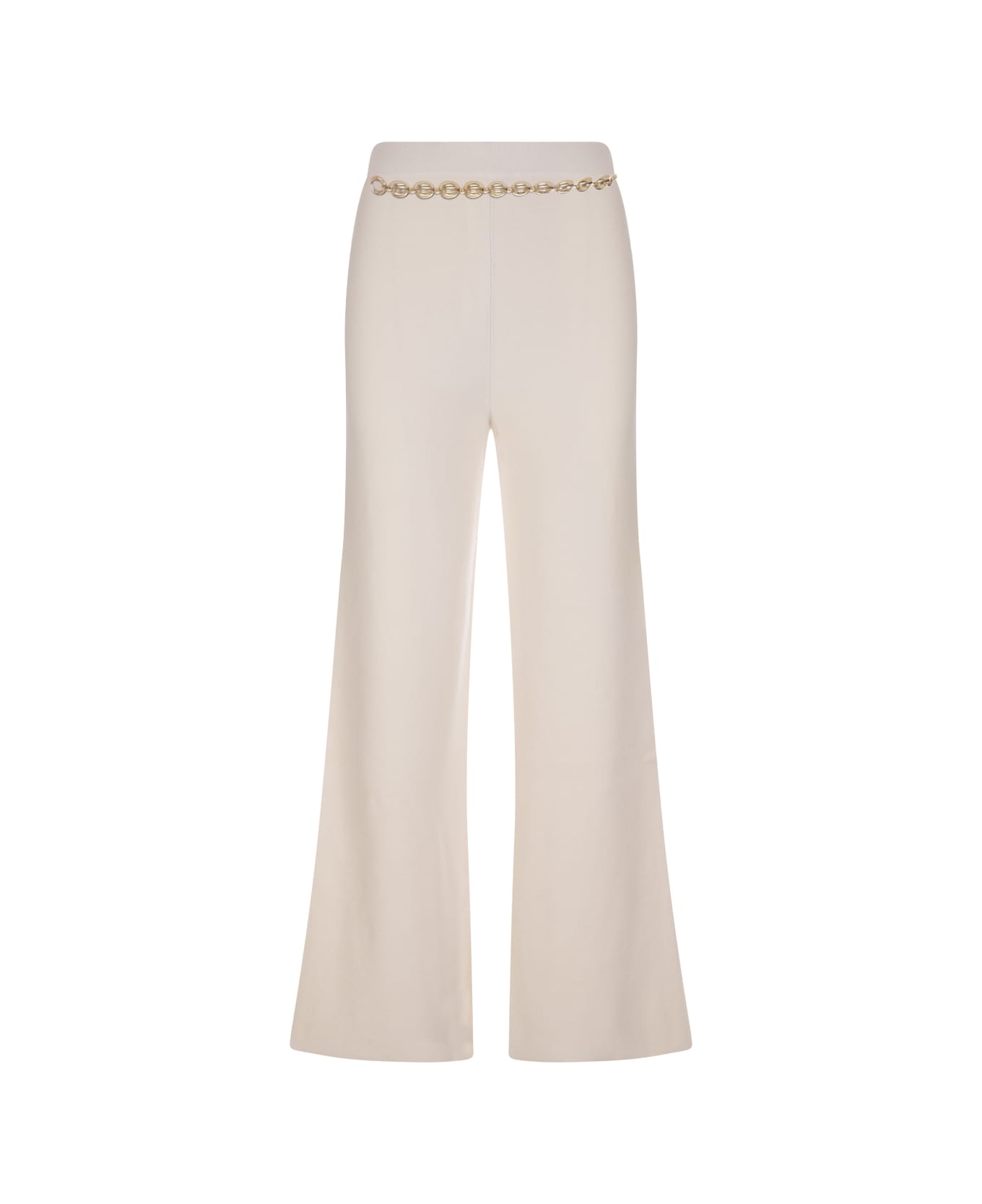 Paco Rabanne White Wide Leg Trousers With Belt - White