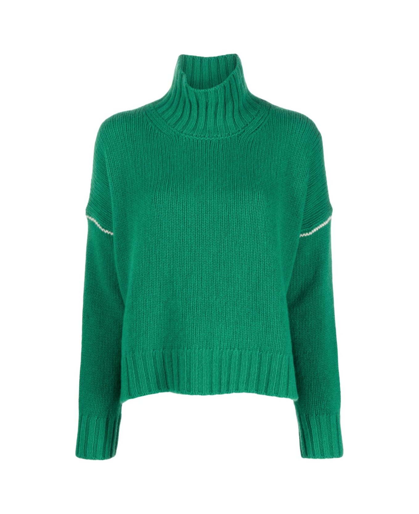 Woolrich Wool Cable` Turtleneck - Kelly Green ニットウェア